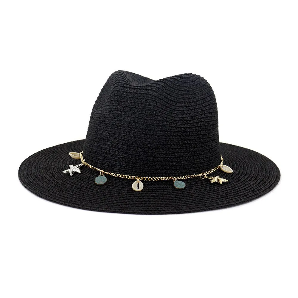 HOAREE  Panama  Fedora Straw Sunhat