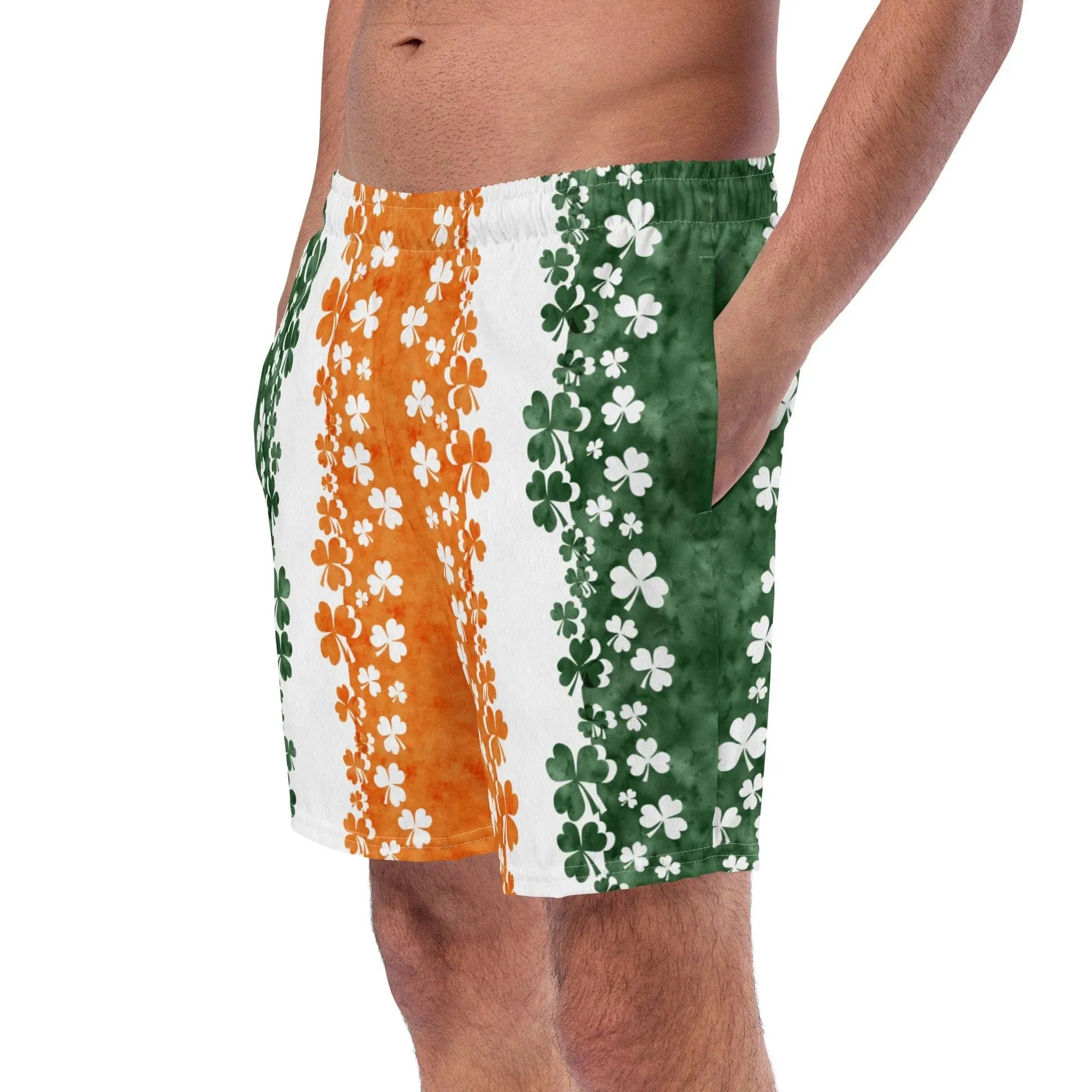 Irish Shamrock Recycled Men's Swim Trunks