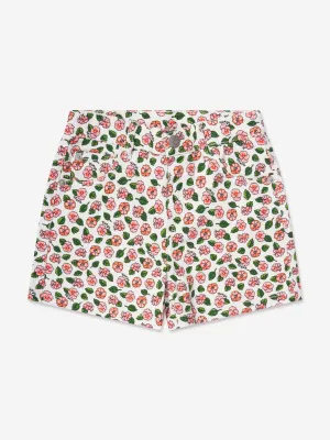 KENZO Girls Flower Shorts in Ivory