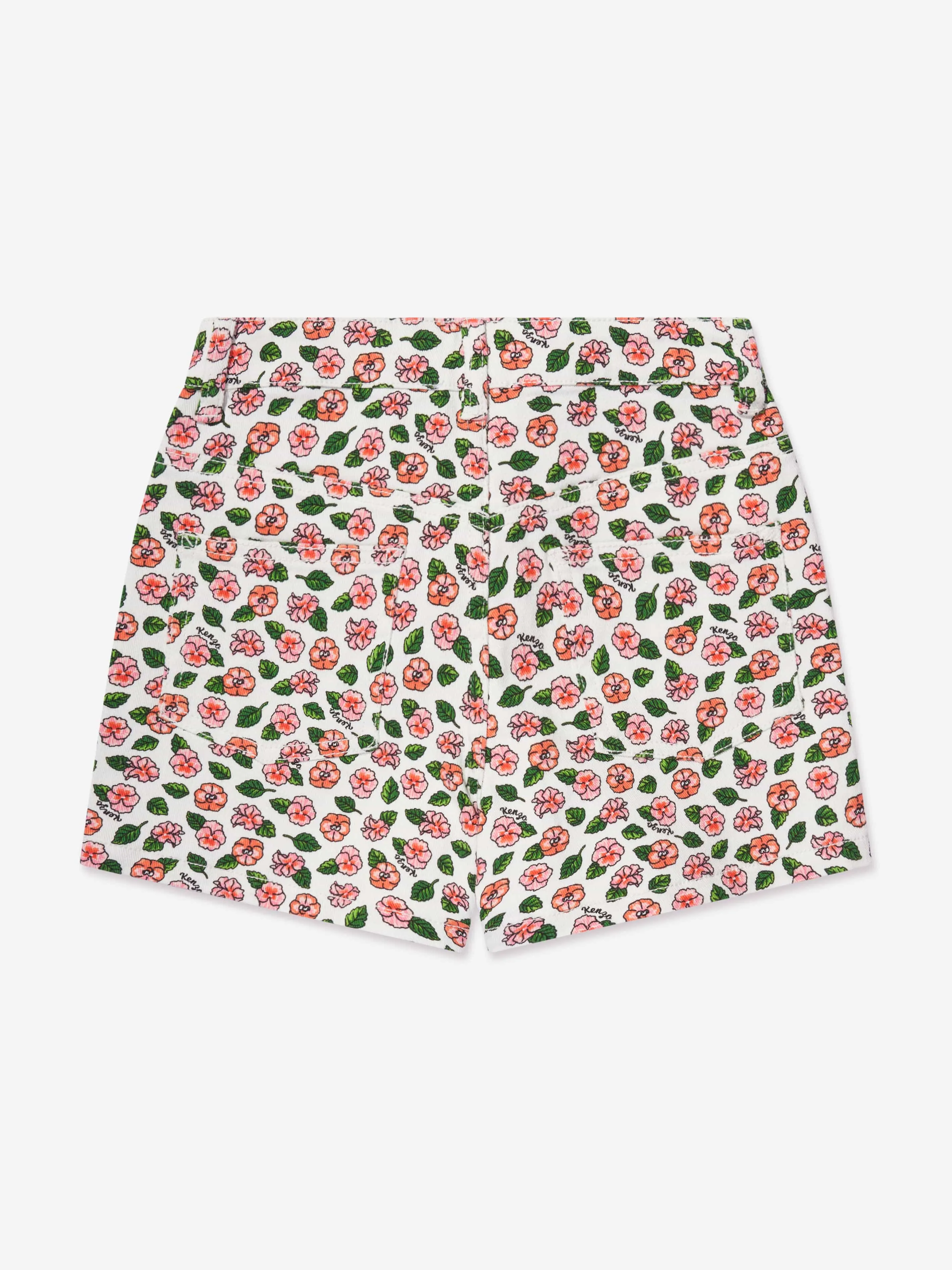 KENZO Girls Flower Shorts in Ivory