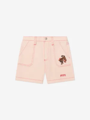 KENZO Girls Tiger Shorts in Pink