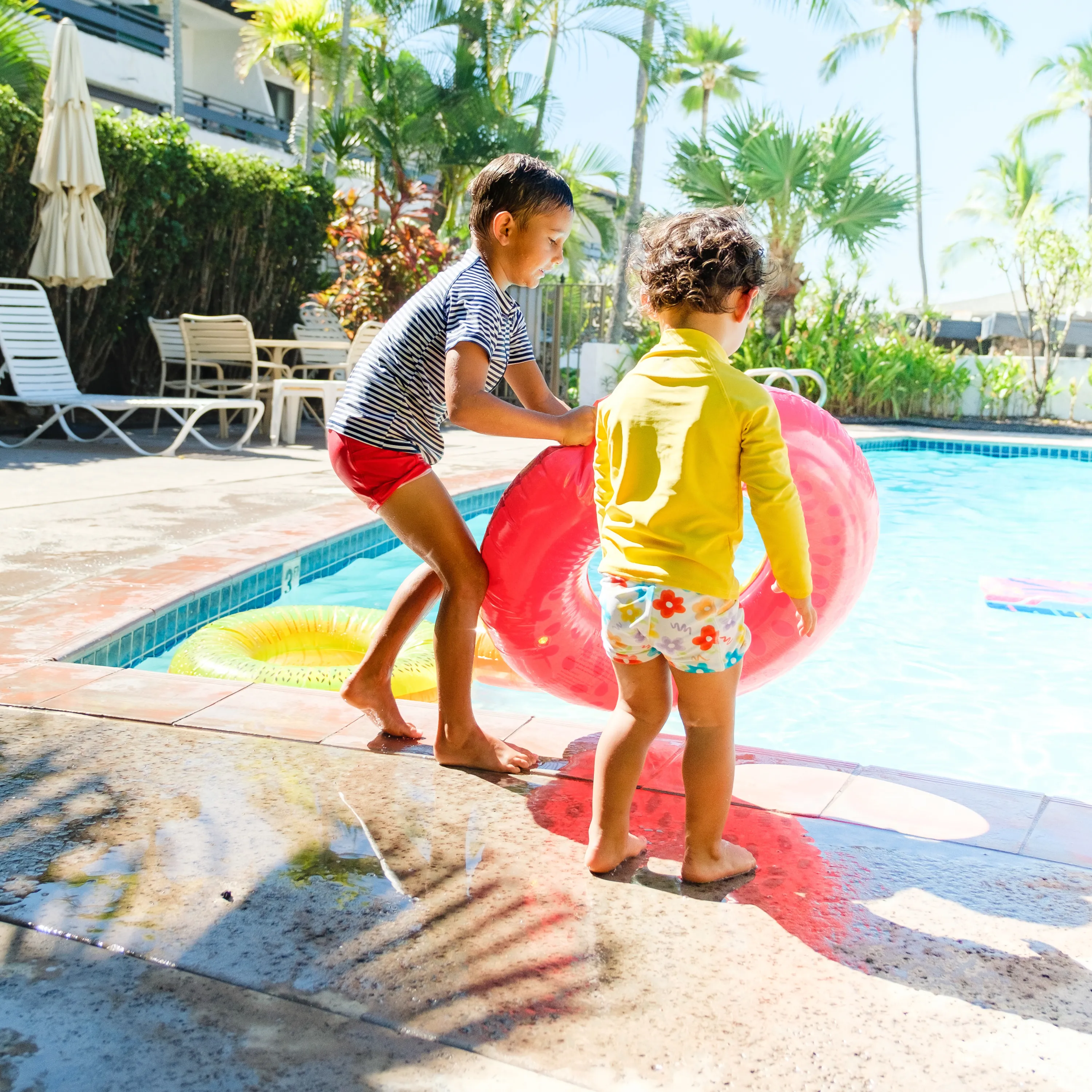 Kids Euro Swim Shorties | "Blossom"