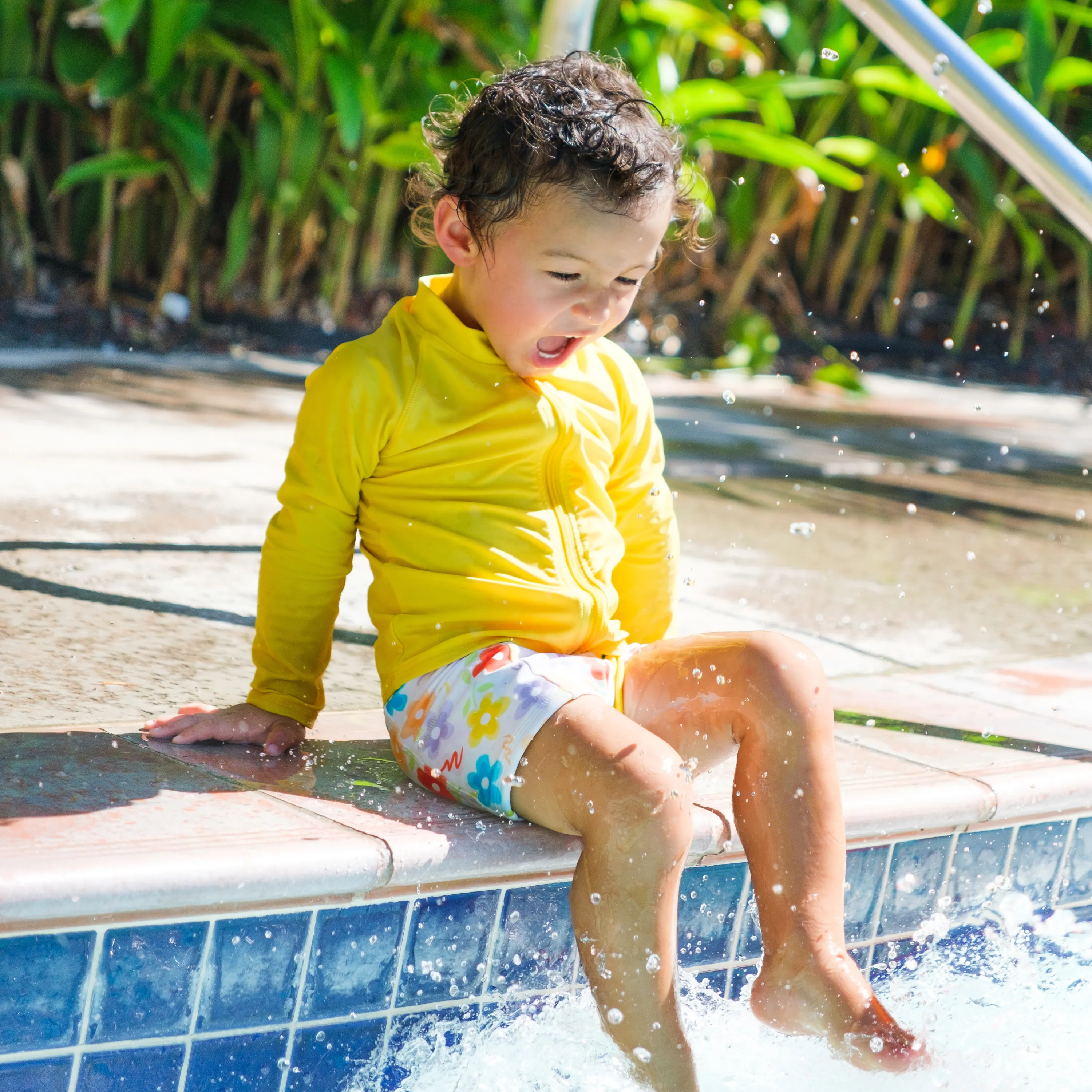 Kids Euro Swim Shorties | "Blossom"