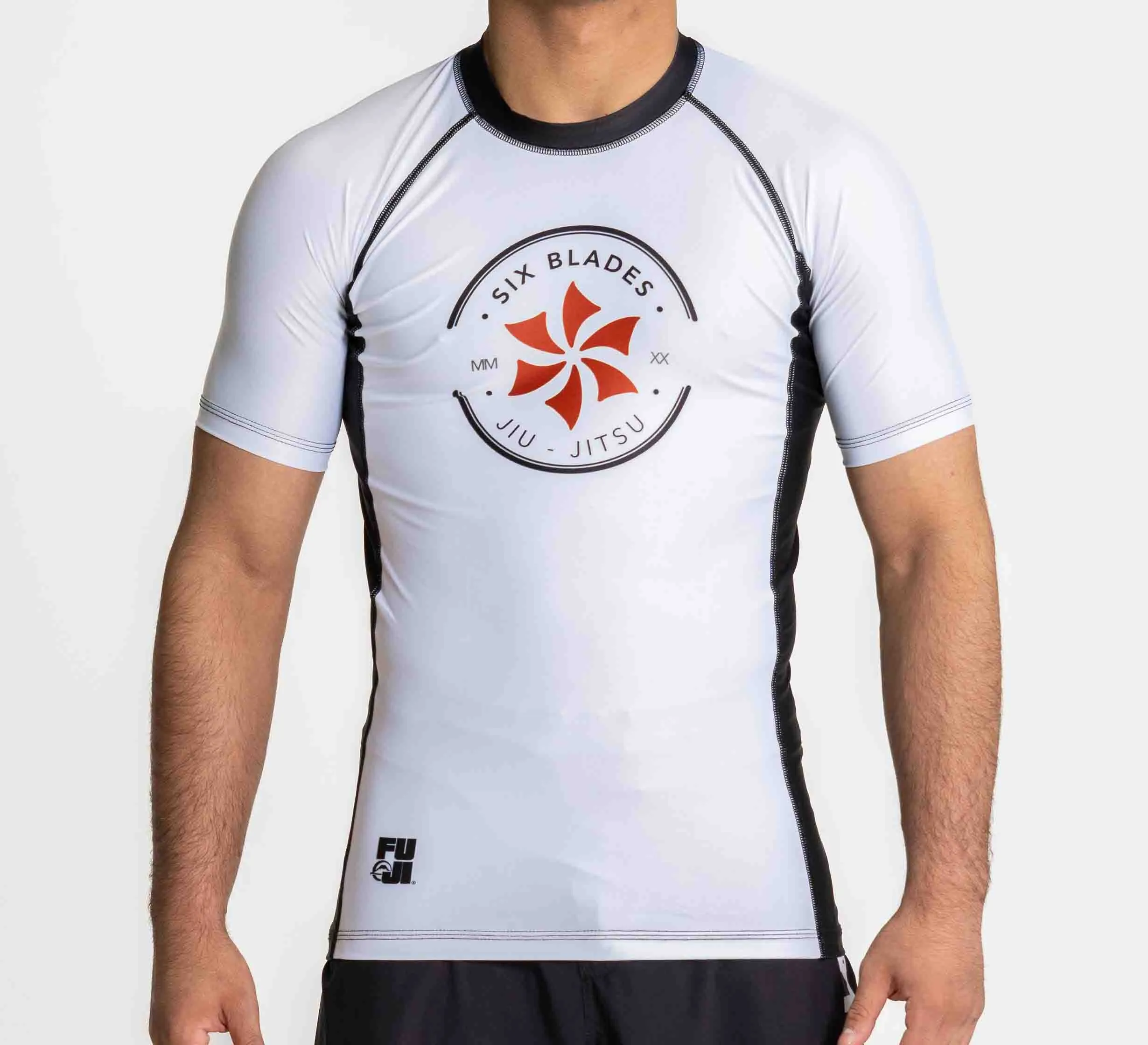 Kids Six Blades Short Sleeve Rashguard White