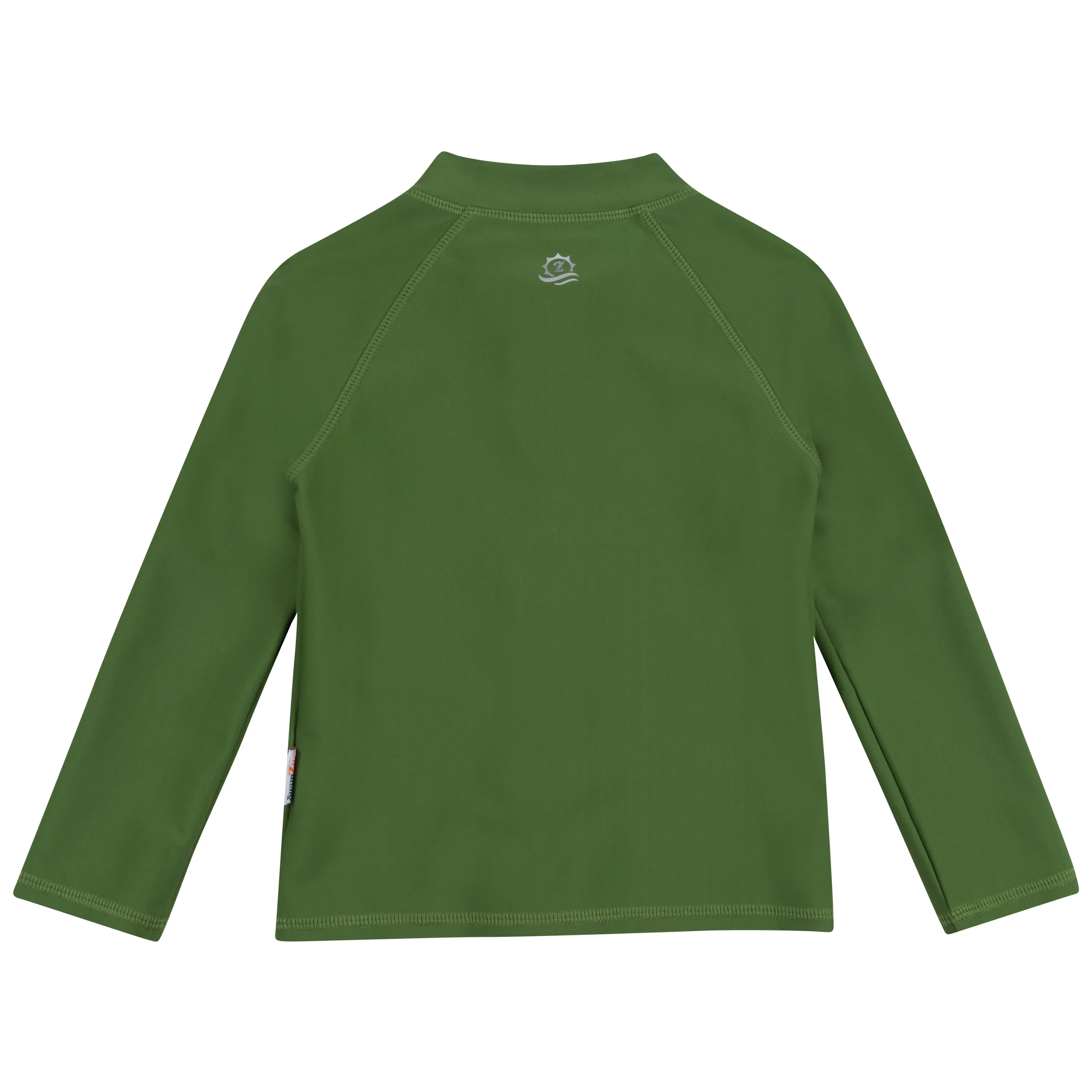 Kids UPF 50  Long Sleeve Zipper Rash Guard Swim Shirt | "Garden Green"