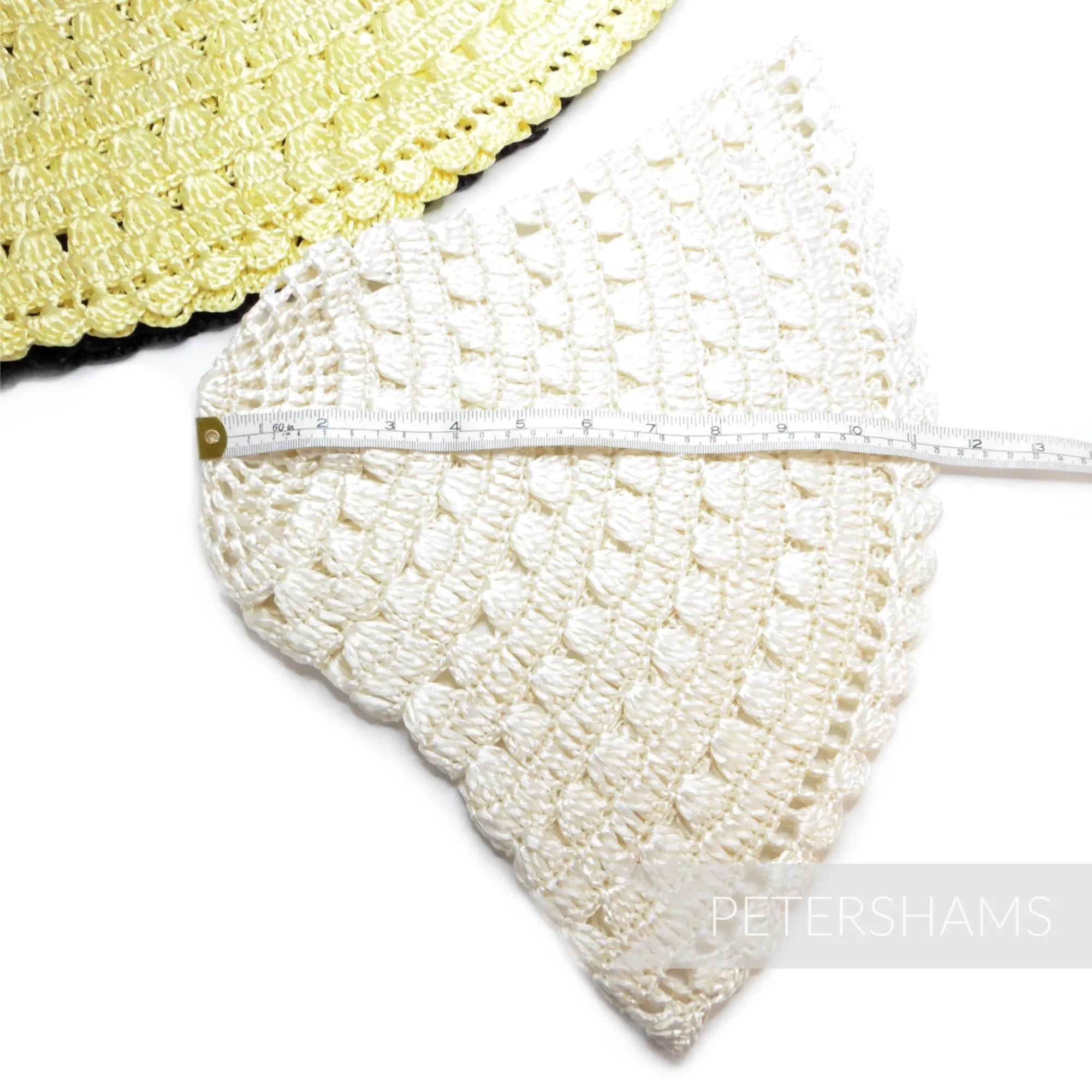 Laminated Raffia Vintage 1970's Crochet Flare Hat Body