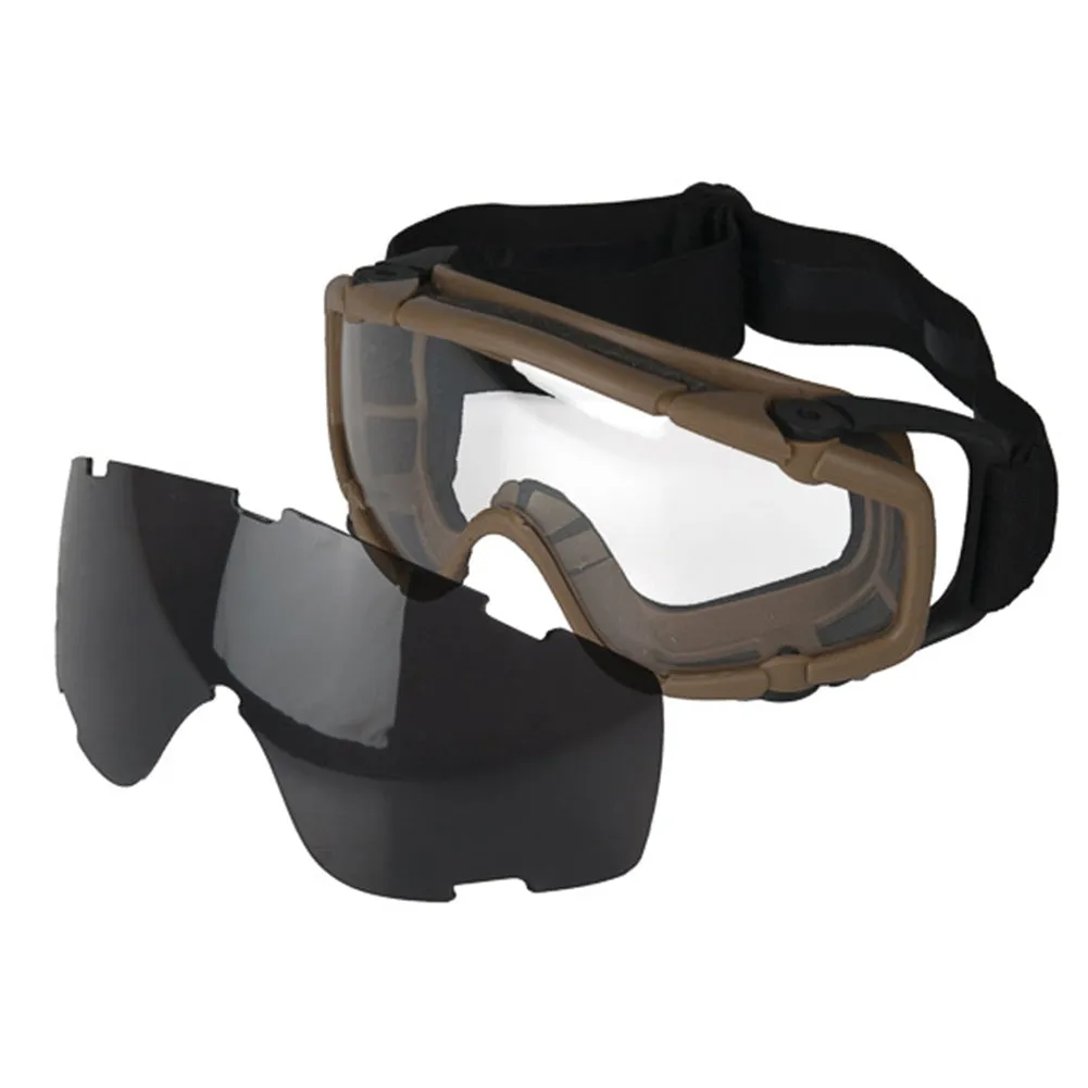 Lancer Tactical SI Ballistic Style Full Seal Airsoft Goggles w/ 2 Lenses