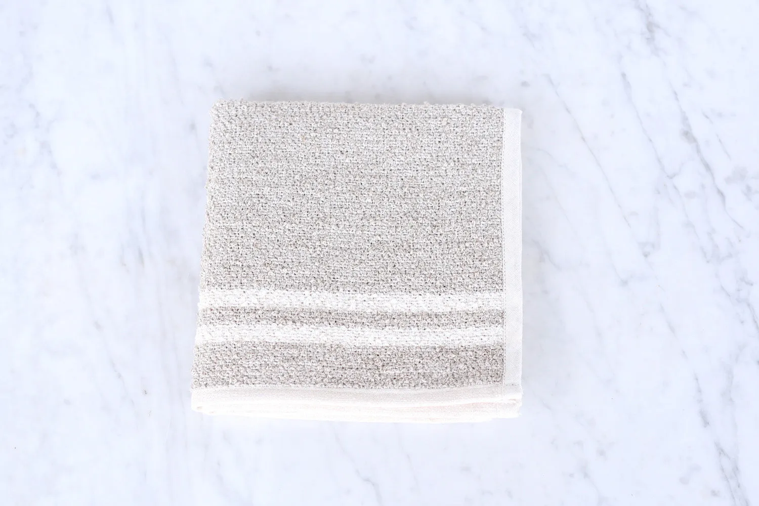 Linen & Cotton Neutral Stripe Bath Sheet