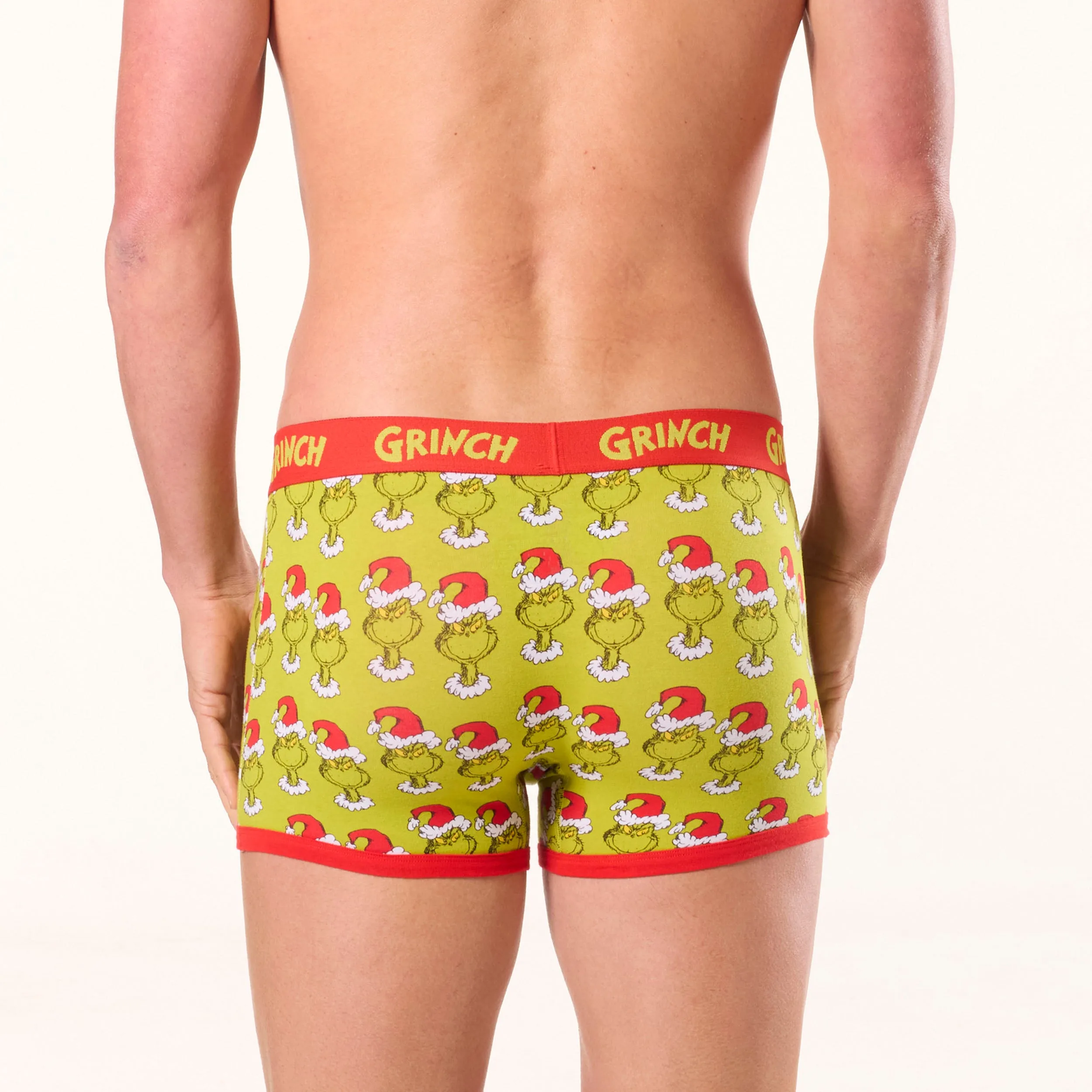 Men's Grinch Faces Cotton Trunks - Green