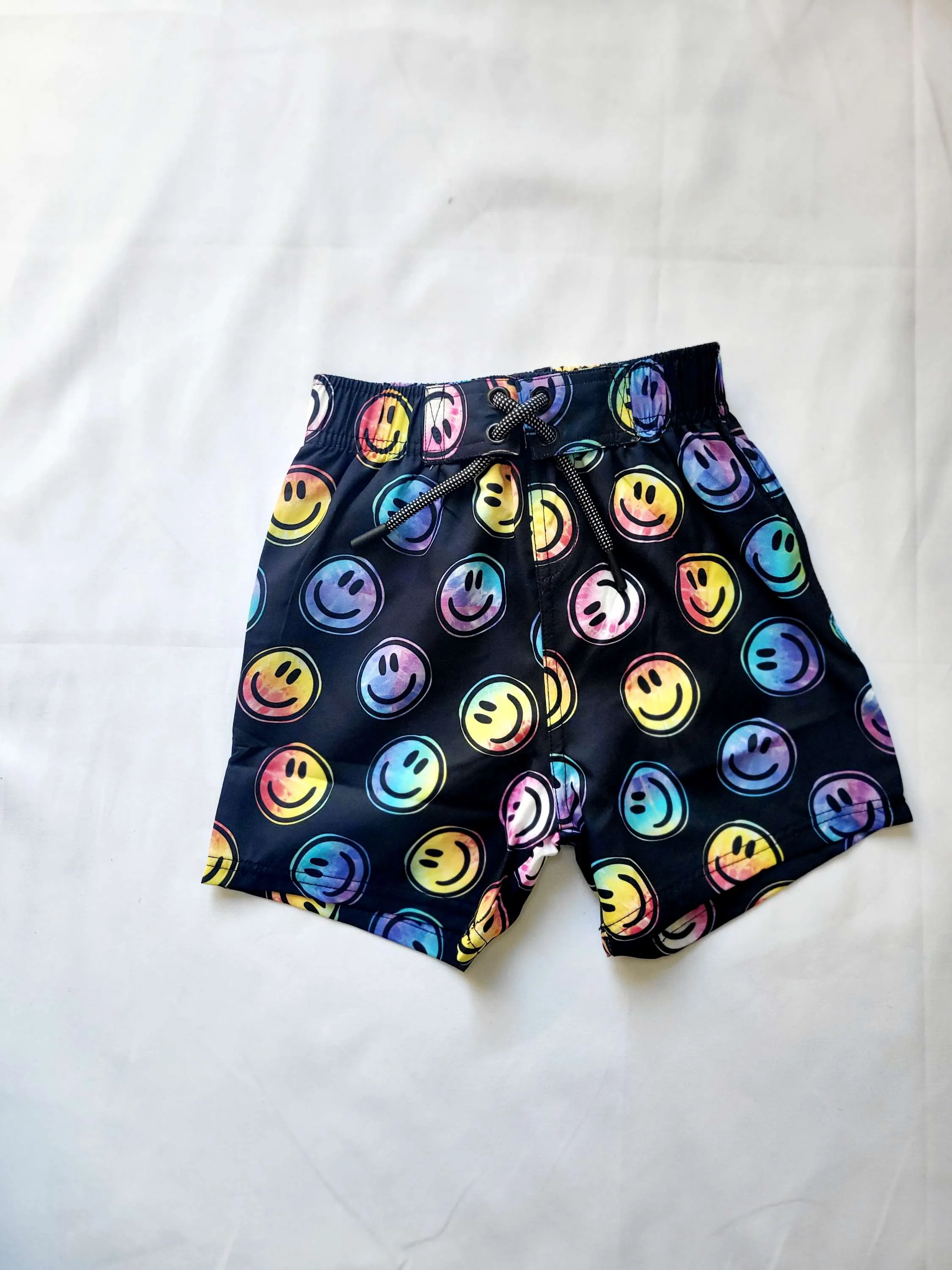 Mish Mish Tie Dye Rainbow Smiley Faces Board Short