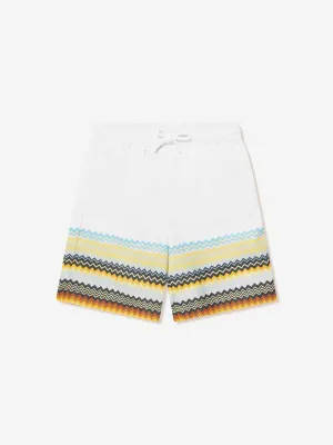 Missoni Boys Zig Zag Swim Shorts in White