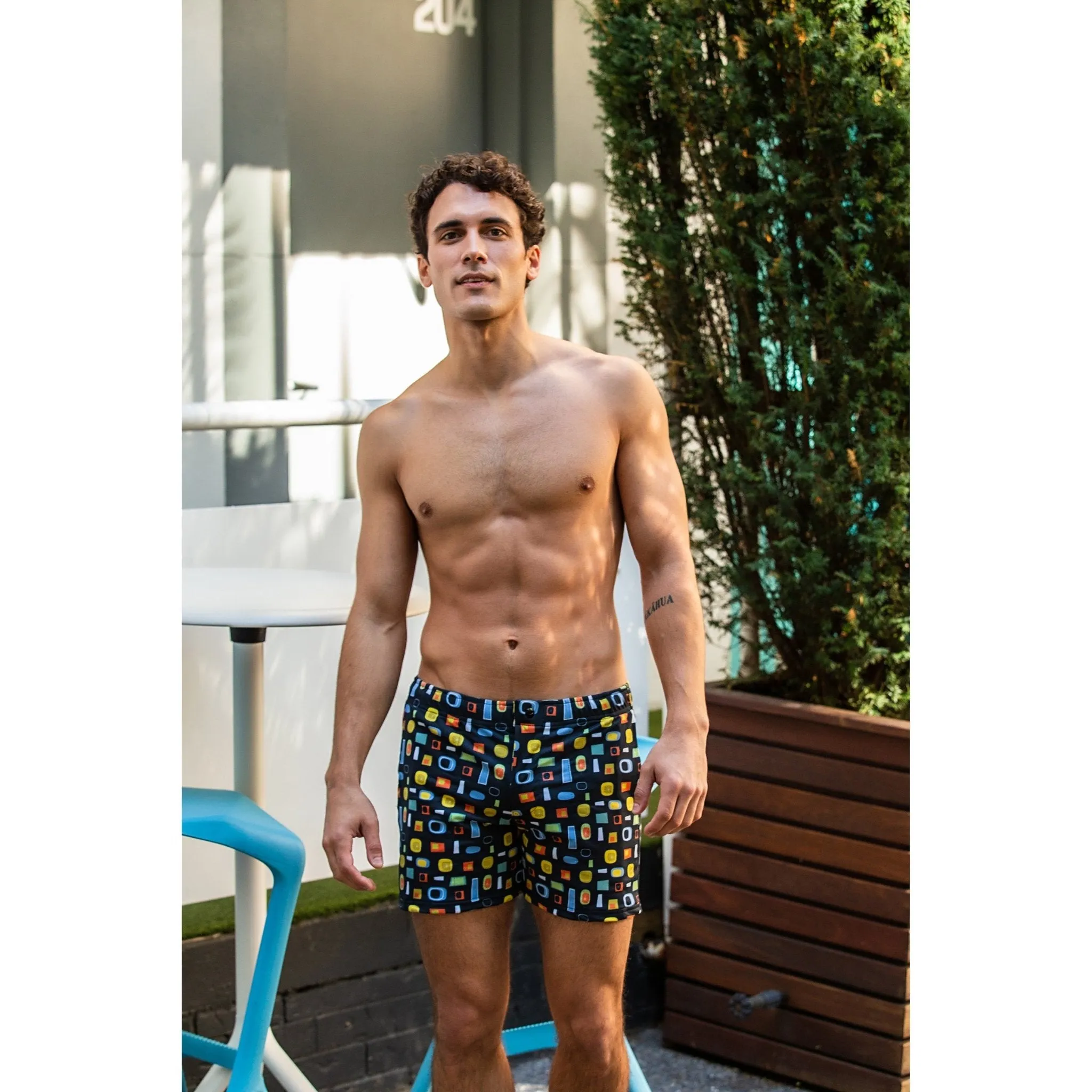 Mod Swim Shorts - Atomic Black - Longer Length