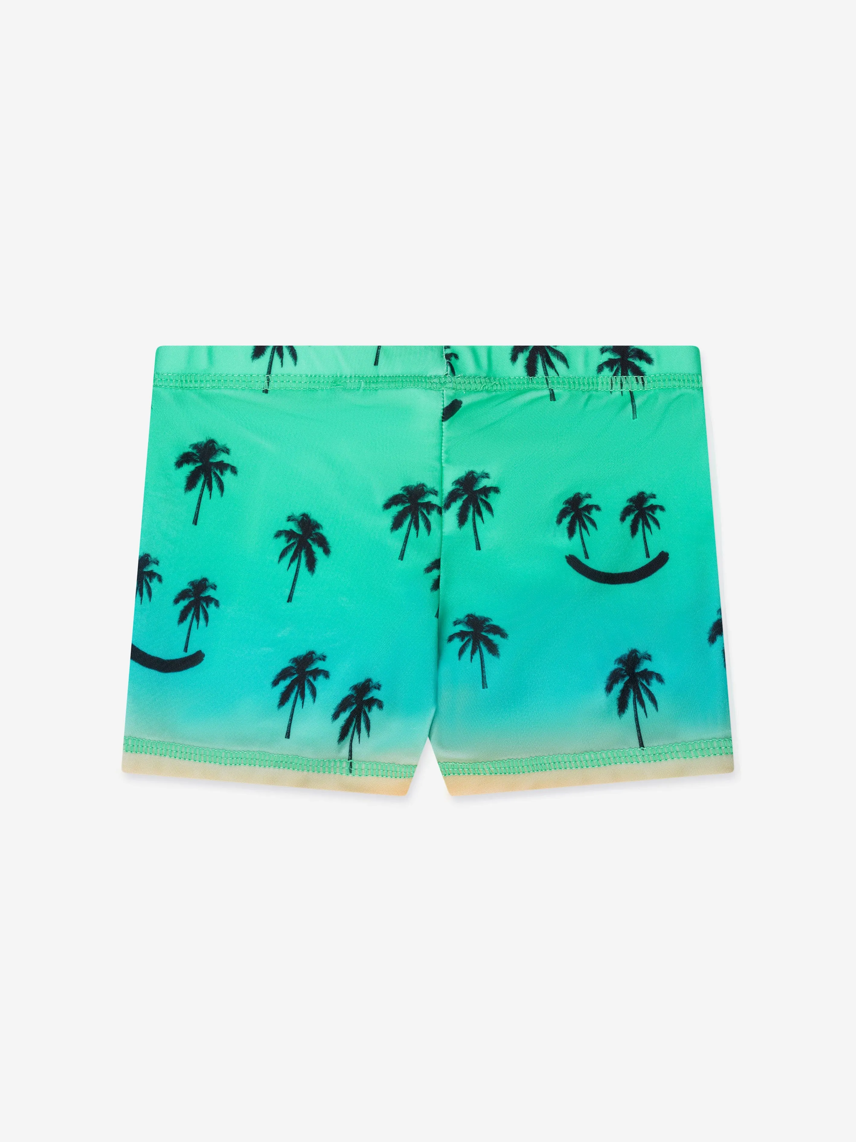 Molo Boys Smiley Palm Swim Trunks In Green