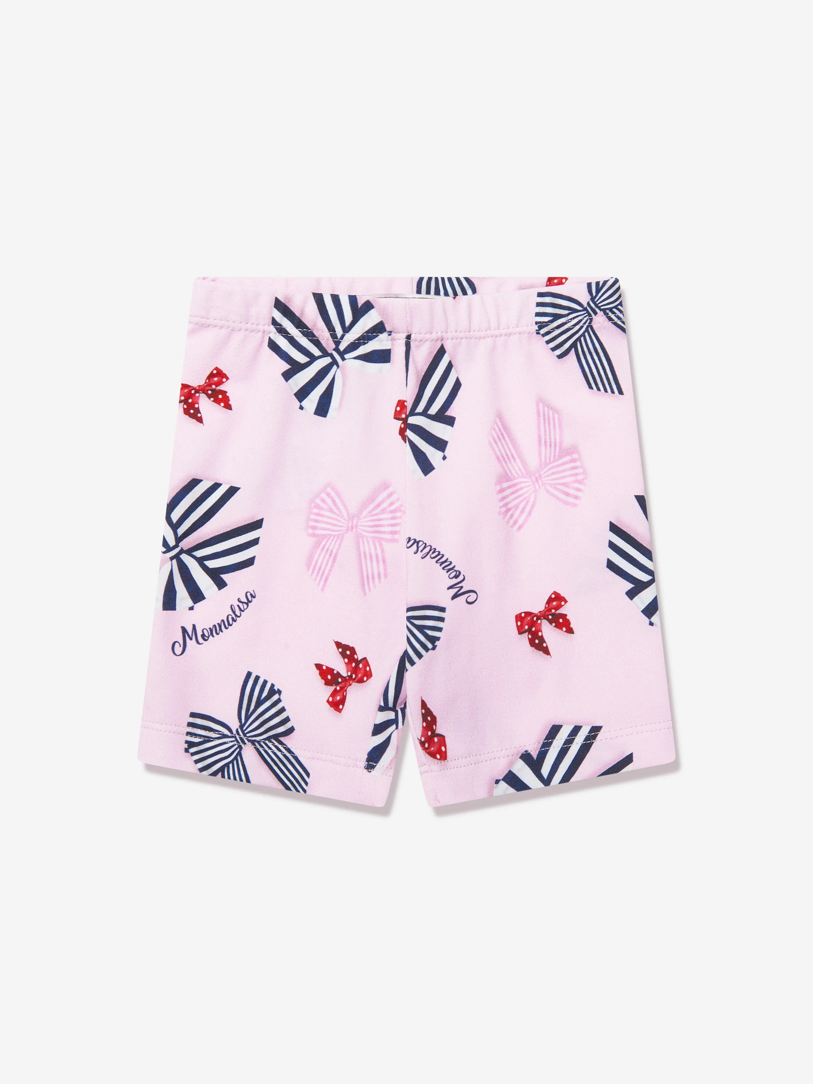 Monnalisa Baby Girls Bow Print Cycling Shorts in Pink