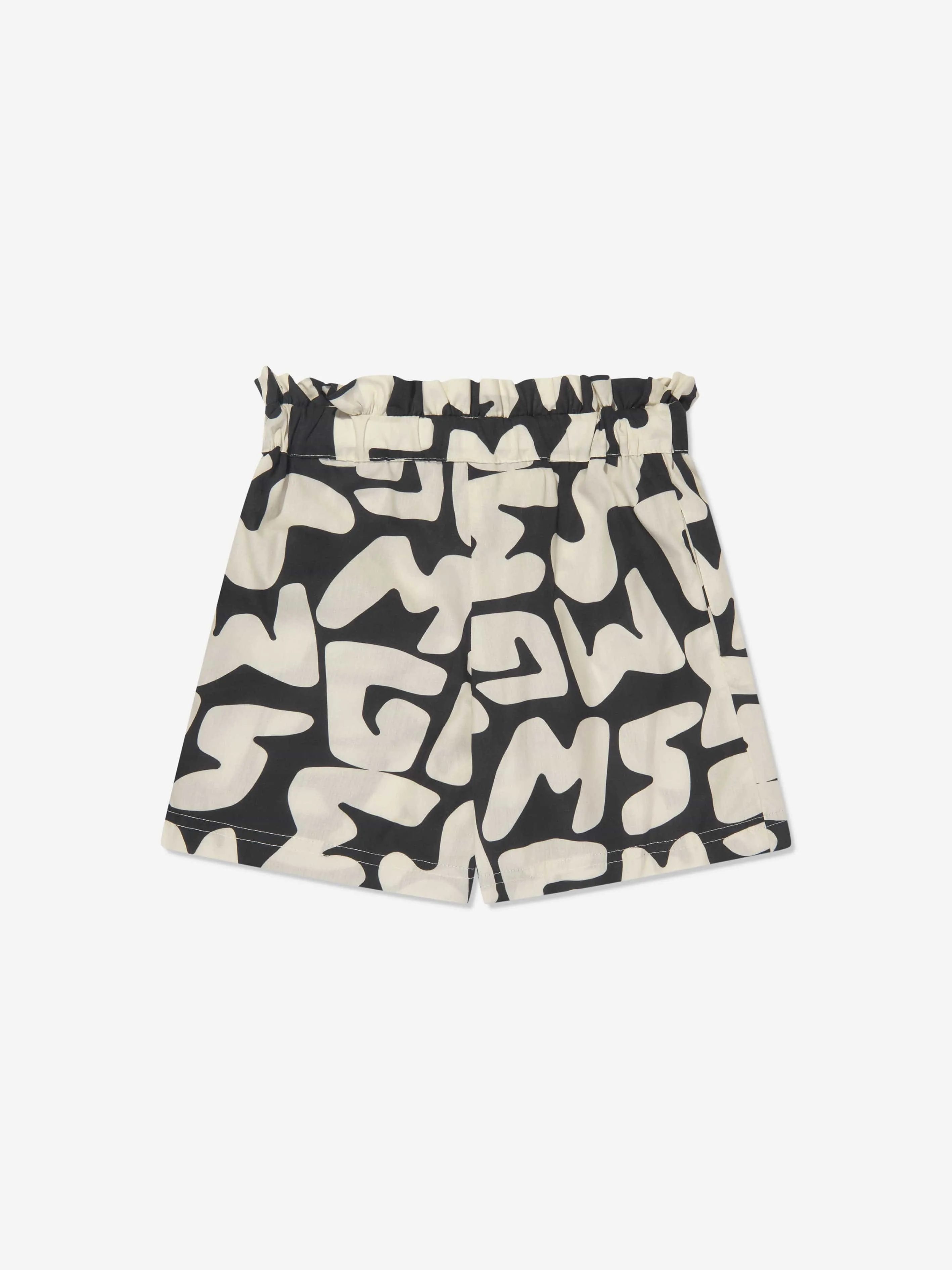 MSGM Girls Logo Print Shorts in Black