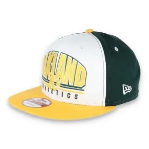 Oakland Athletics New Era 9FIFTY Adjustable Snapback Hat Bold Script-White/Green/Yellow