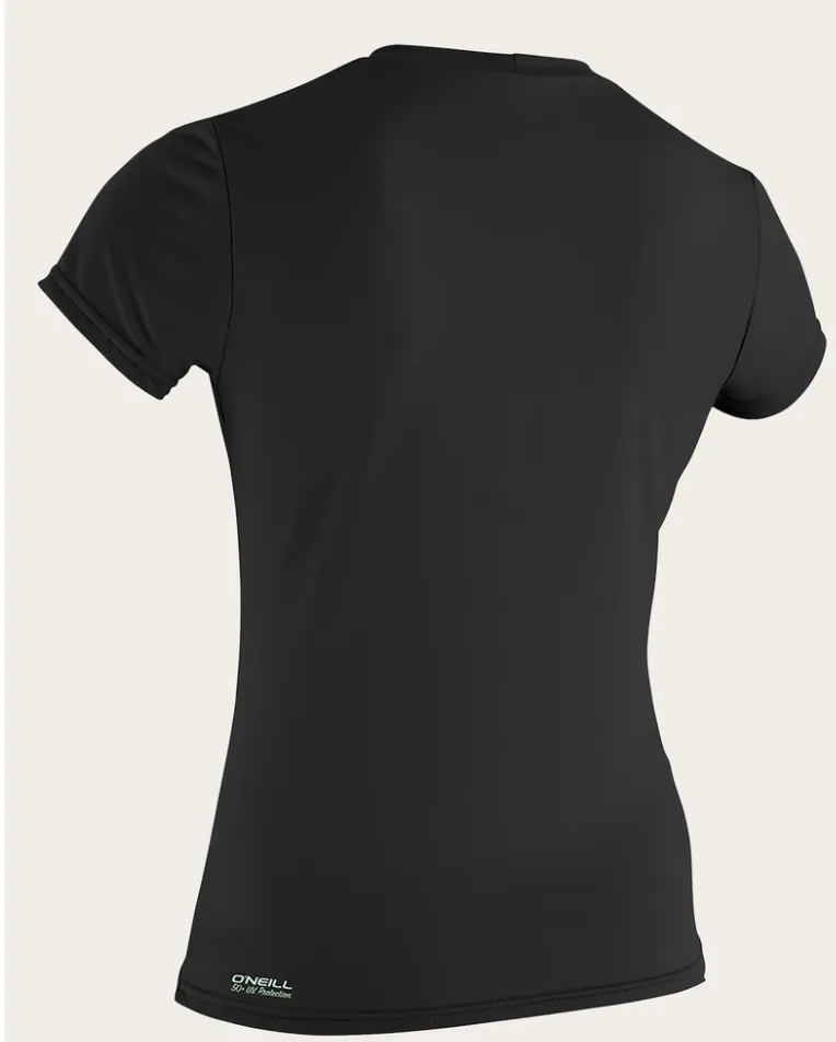 O'neill Women's Basic Skins UPF 30  S/S Sun Shirt BLK