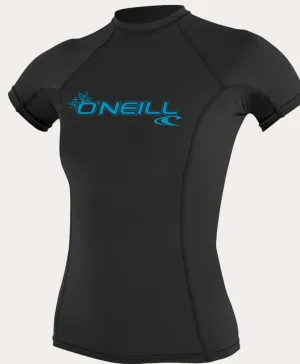 O'neill Women's Basic UPF 50  S/S Rash Guard BLK