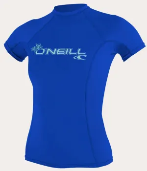 O'neill Women's Basic UPF 50  S/S Rash Guard Tahitian Blue