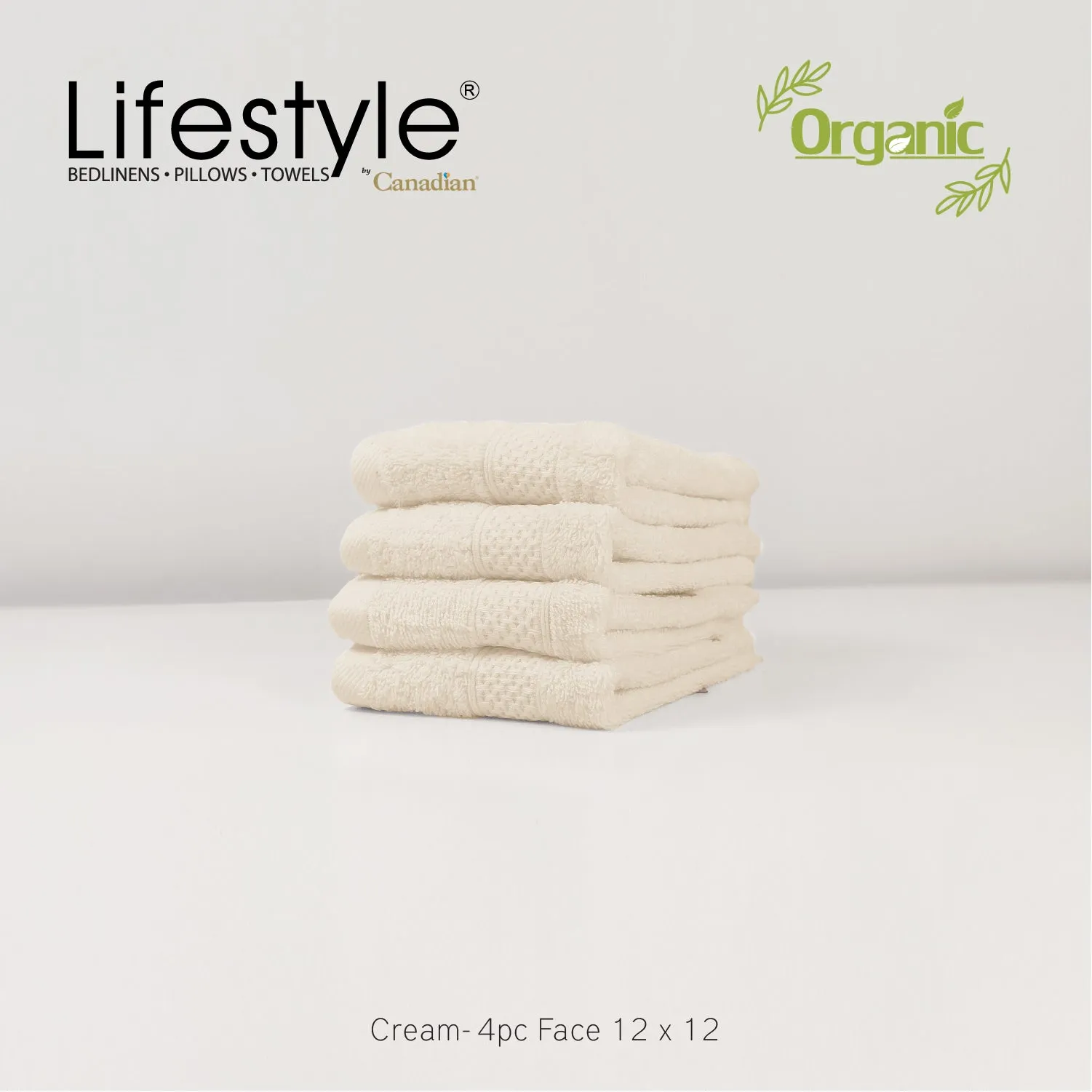 Organic Cotton Towels I Lifestyle by Canadian I (2pc.Bath)(2pc.Hand)(4pc.Face) #242