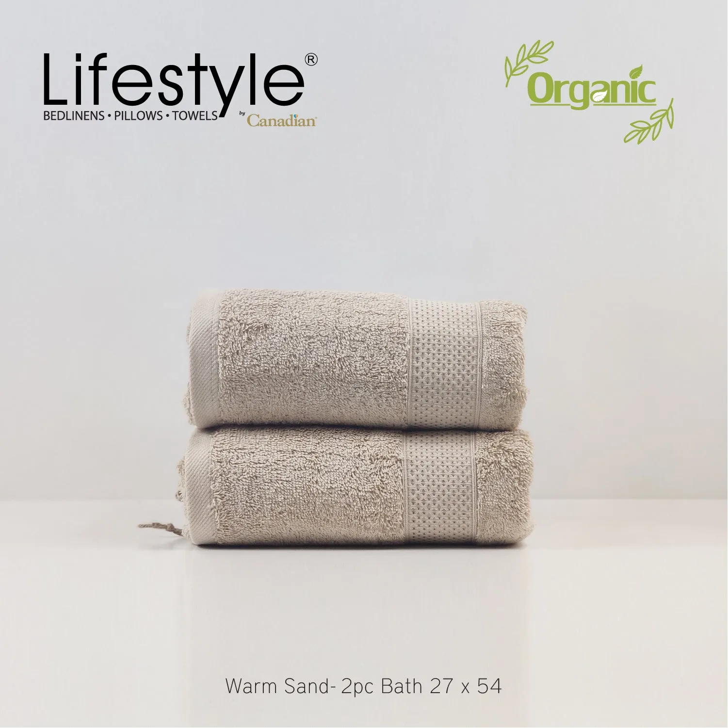 Organic Cotton Towels I Lifestyle by Canadian I (2pc.Bath)(2pc.Hand)(4pc.Face) #242