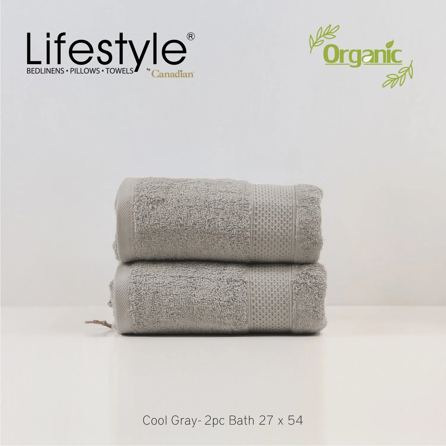 Organic Cotton Towels I Lifestyle by Canadian I (2pc.Bath)(2pc.Hand)(4pc.Face) #242