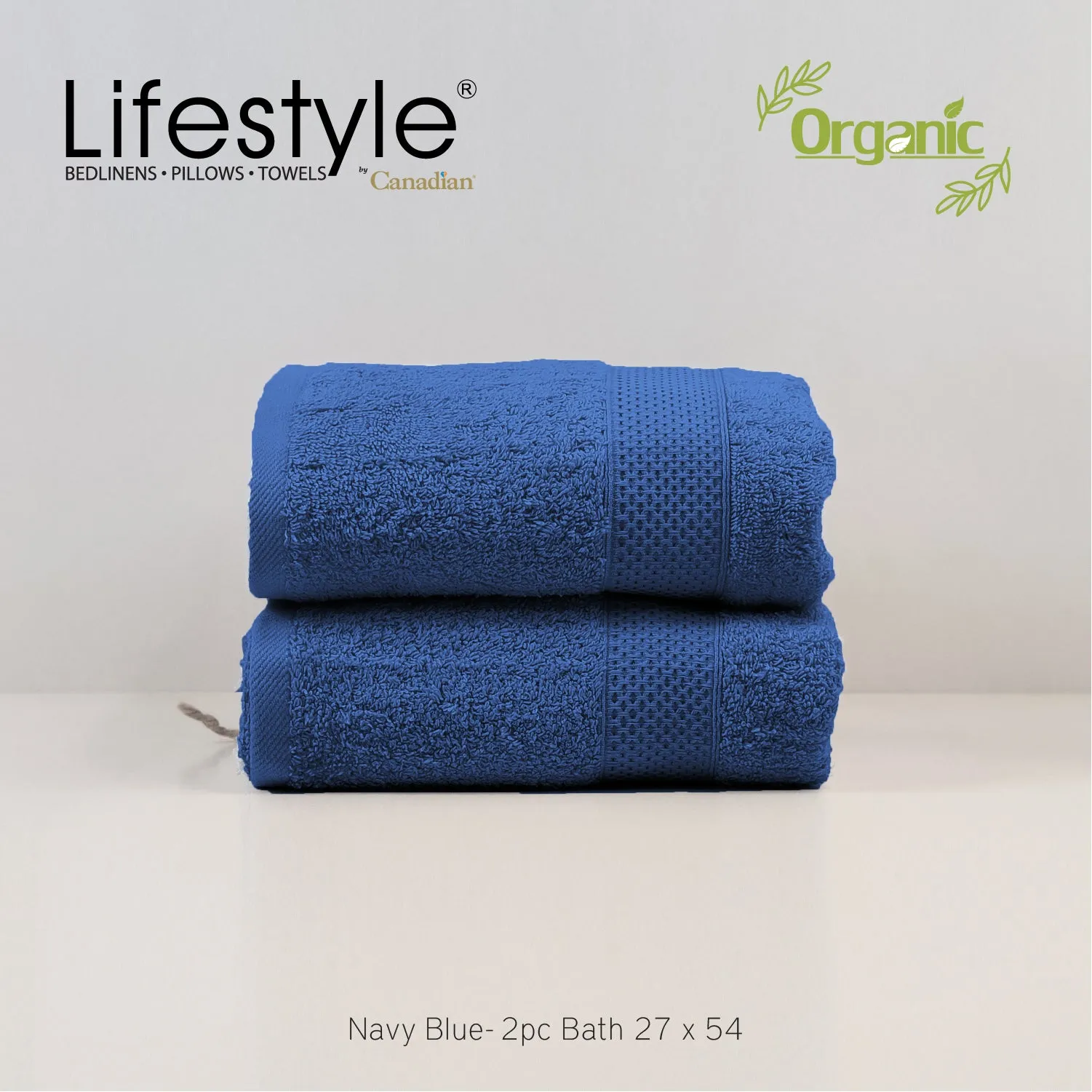 Organic Cotton Towels I Lifestyle by Canadian I (2pc.Bath)(2pc.Hand)(4pc.Face) #242