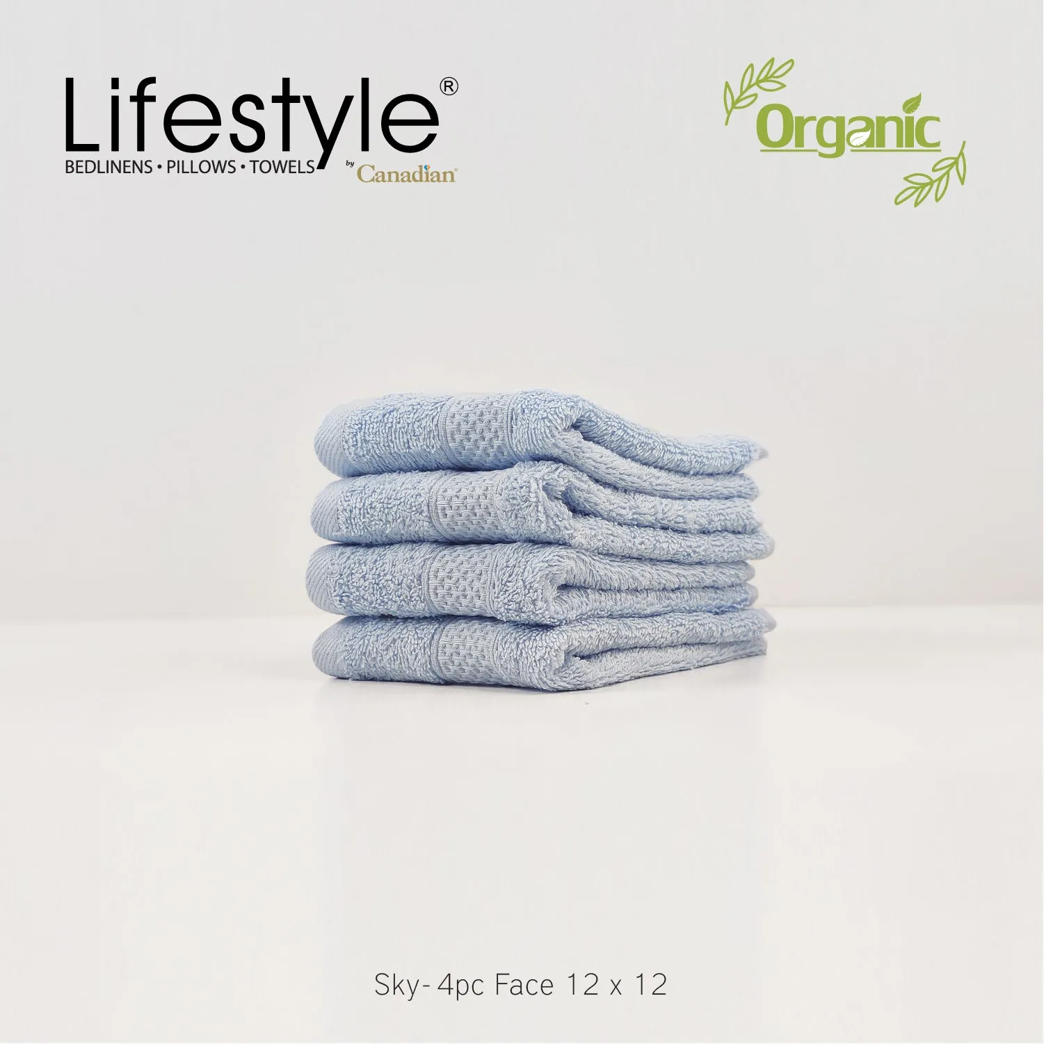 Organic Cotton Towels I Lifestyle by Canadian I (2pc.Bath)(2pc.Hand)(4pc.Face) #242