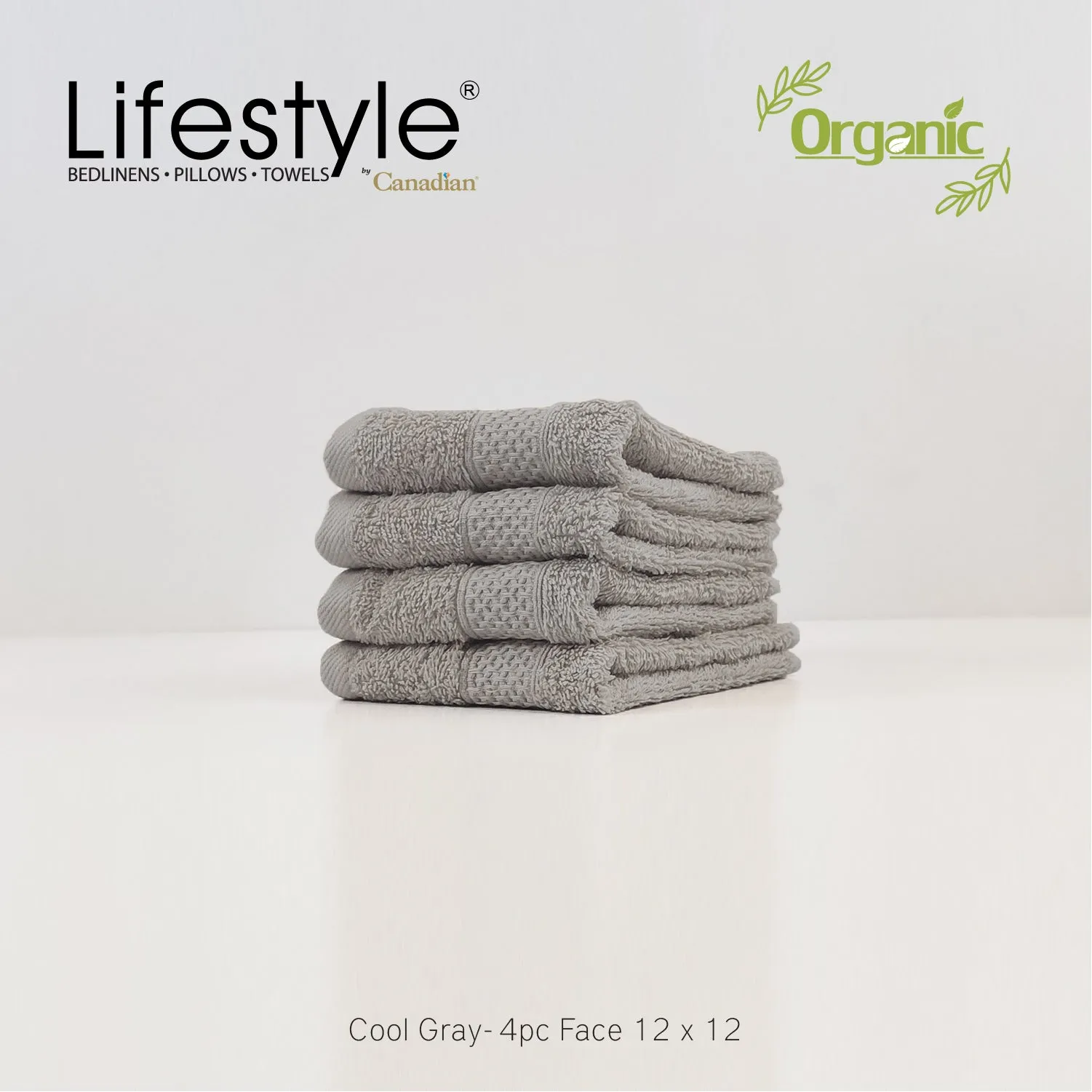 Organic Cotton Towels I Lifestyle by Canadian I (2pc.Bath)(2pc.Hand)(4pc.Face) #242