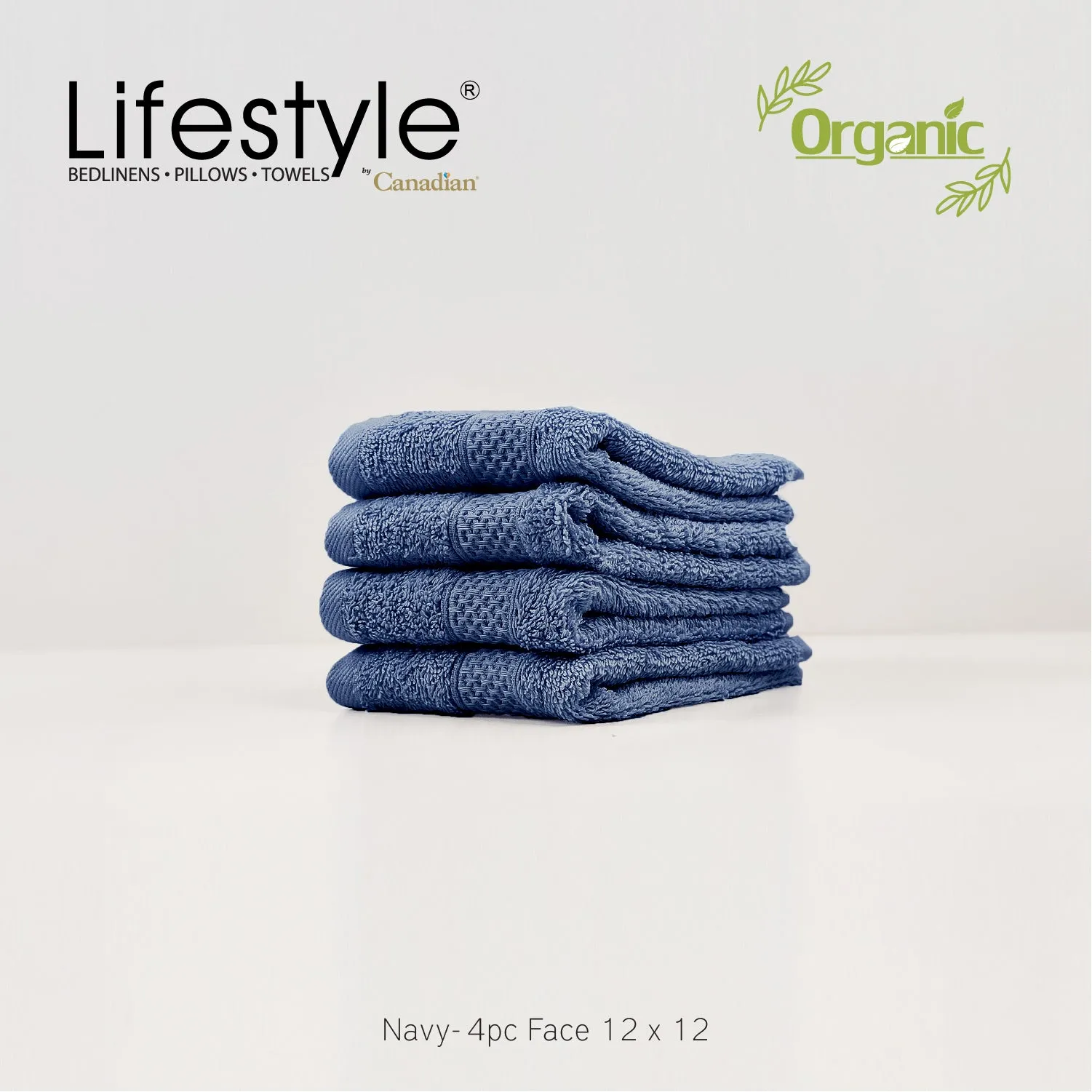 Organic Cotton Towels I Lifestyle by Canadian I (2pc.Bath)(2pc.Hand)(4pc.Face) #242