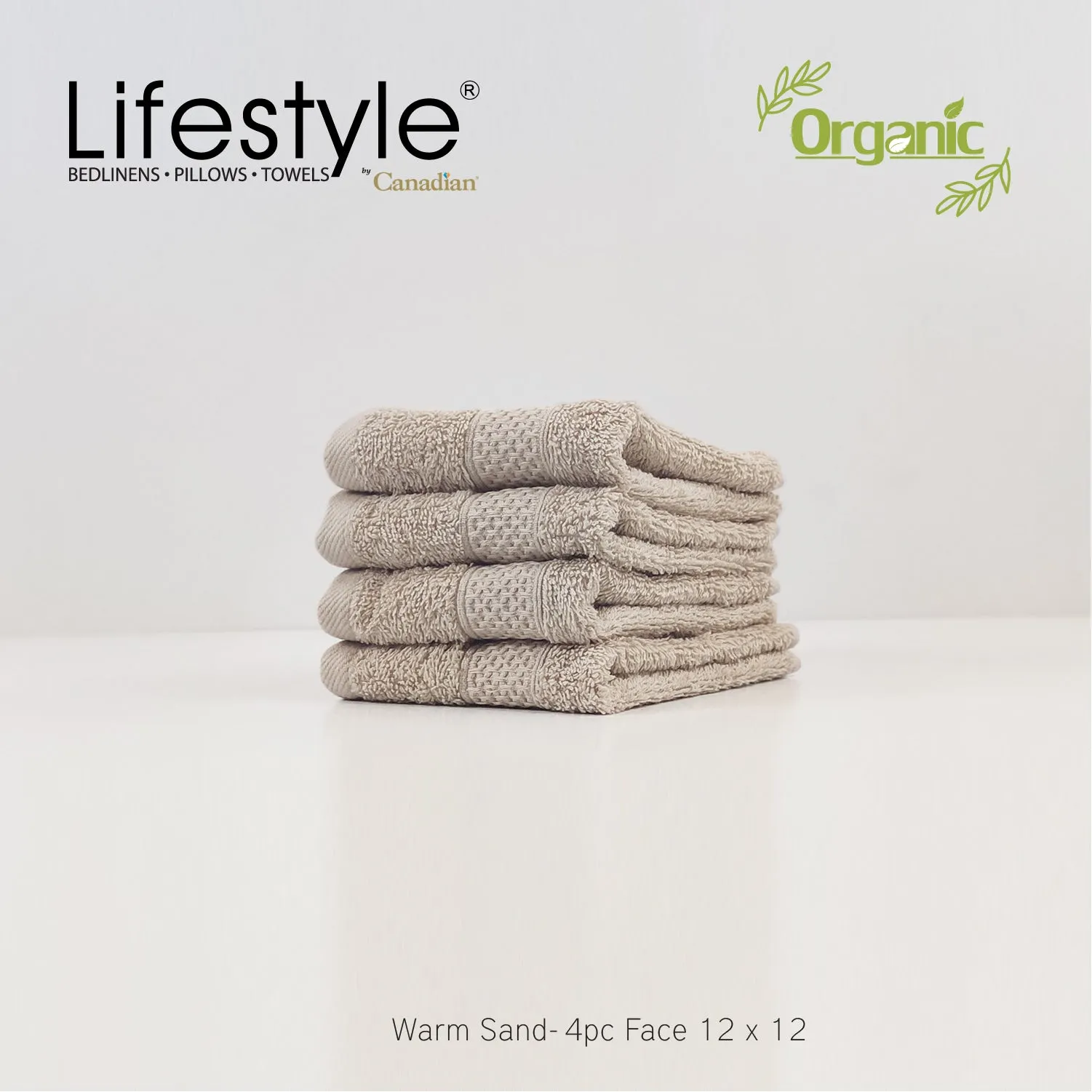 Organic Cotton Towels I Lifestyle by Canadian I (2pc.Bath)(2pc.Hand)(4pc.Face) #242