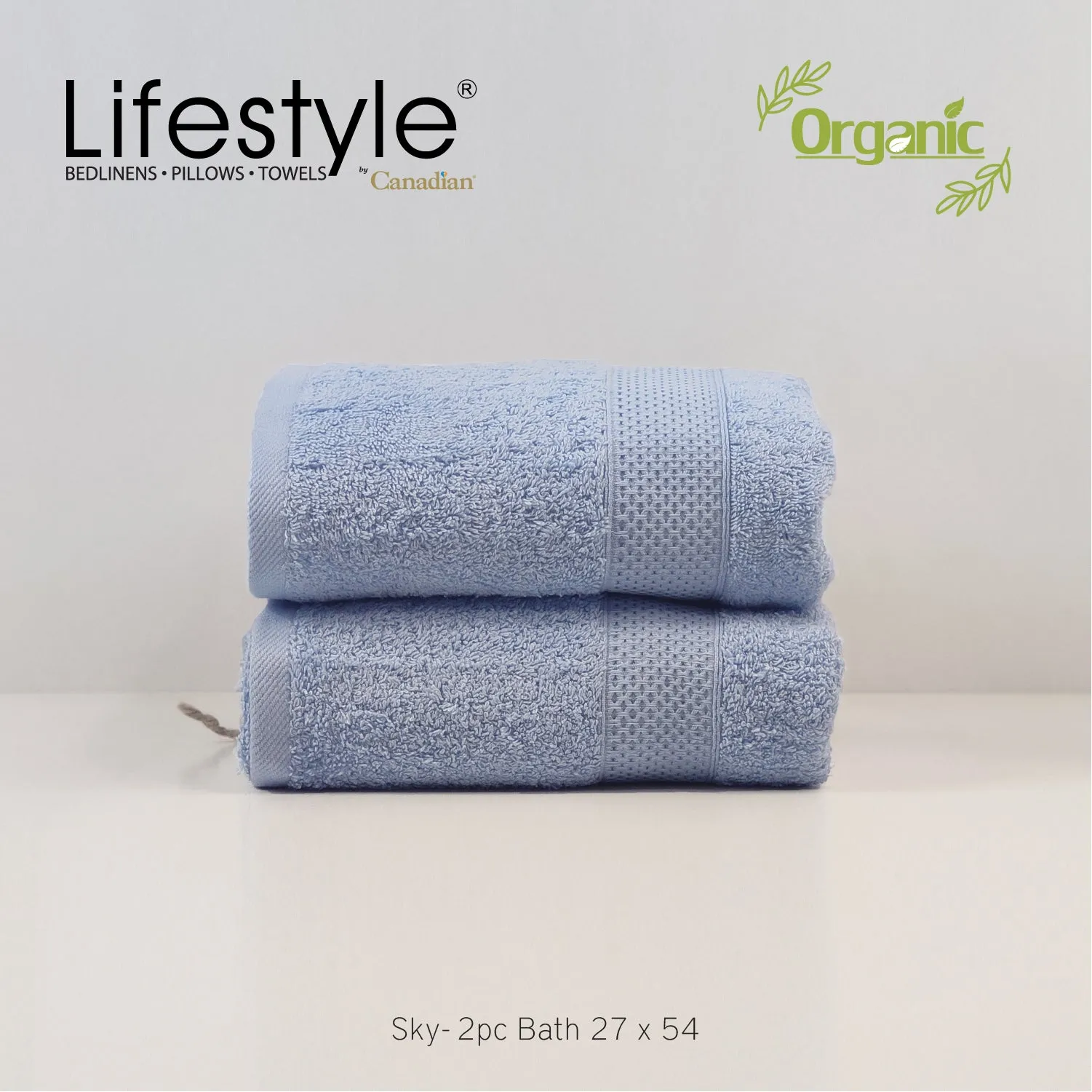 Organic Cotton Towels I Lifestyle by Canadian I (2pc.Bath)(2pc.Hand)(4pc.Face) #242