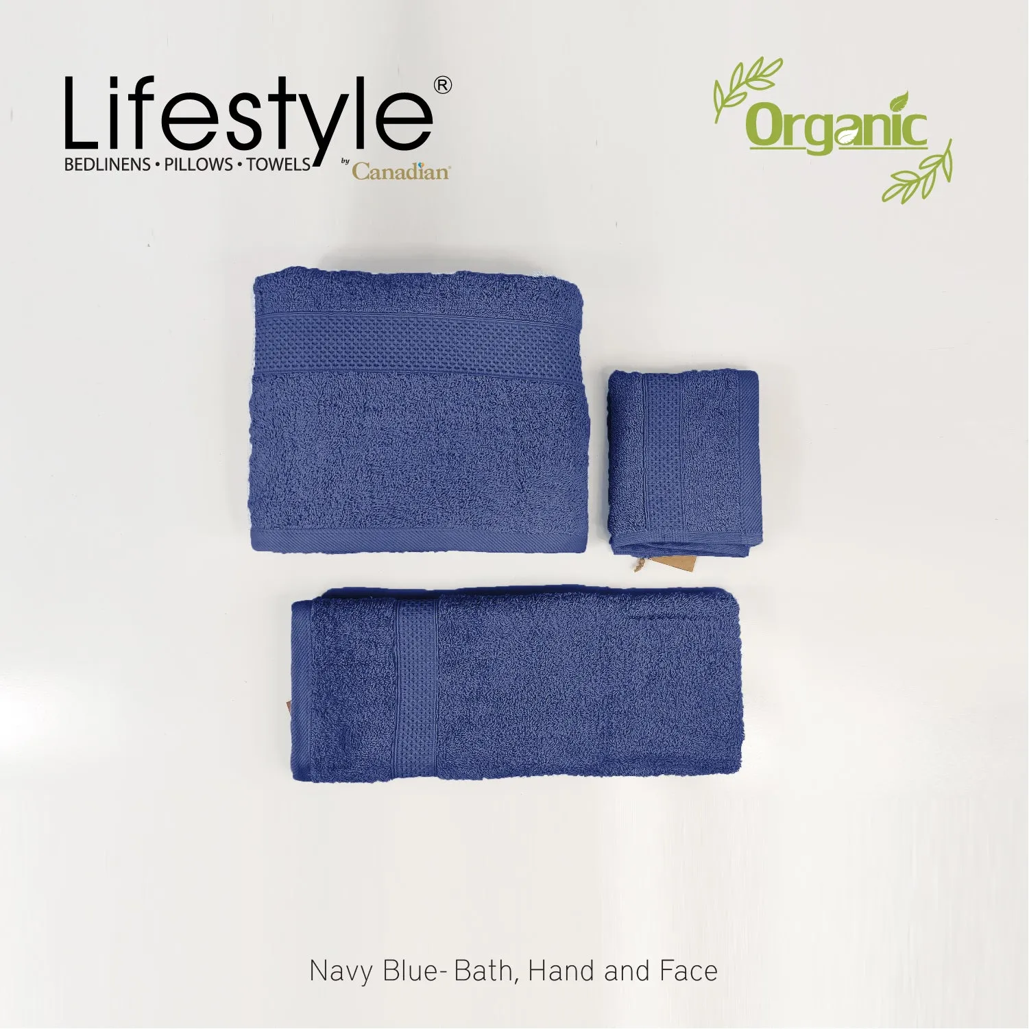 Organic Cotton Towels I Lifestyle by Canadian I (2pc.Bath)(2pc.Hand)(4pc.Face) #242