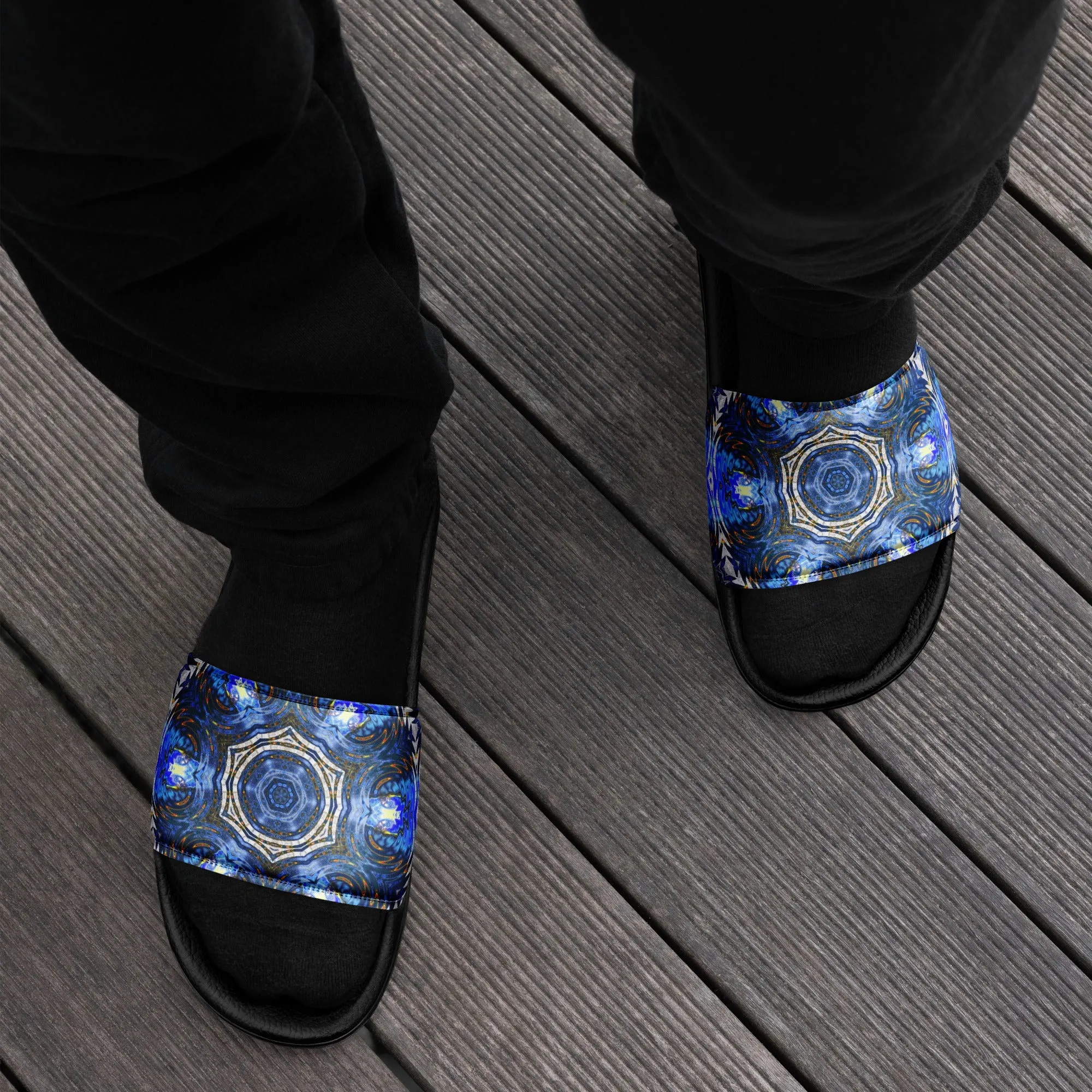 "Whirling Petals" Collection - Designer Men’s slides