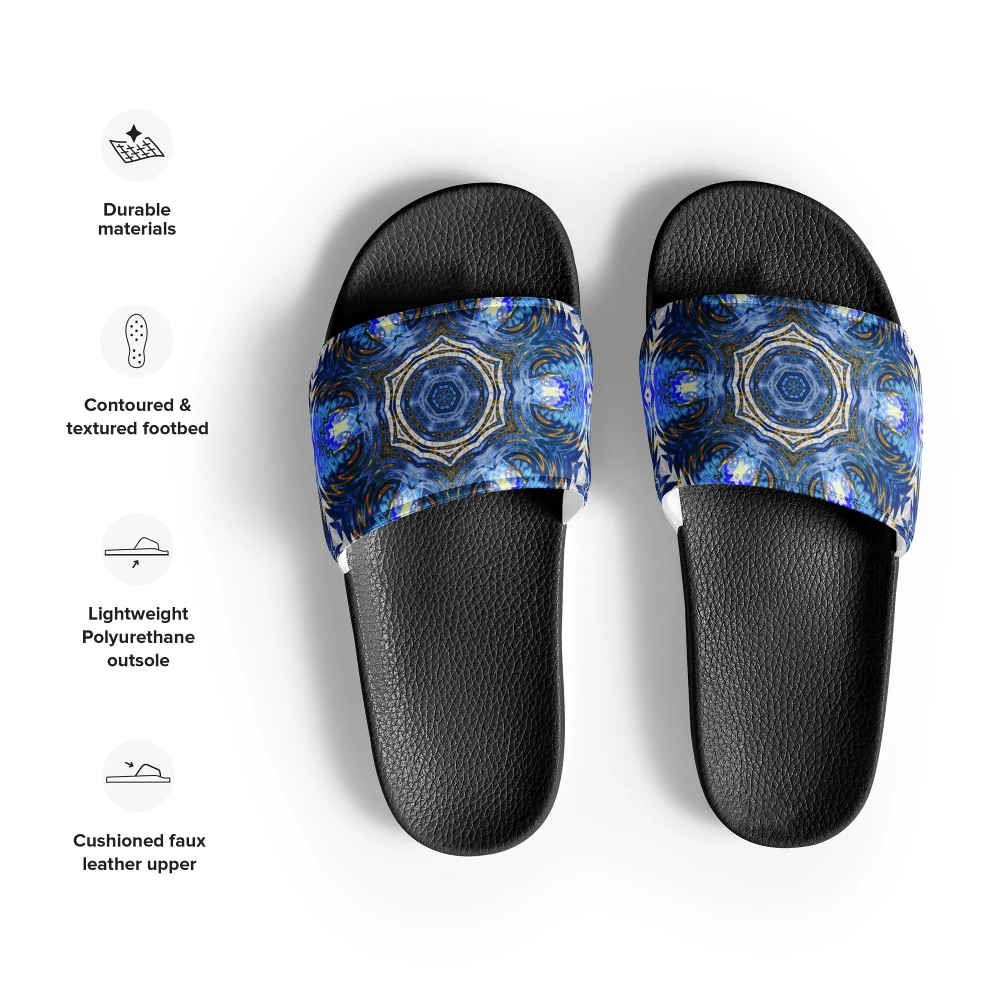 "Whirling Petals" Collection - Designer Men’s slides