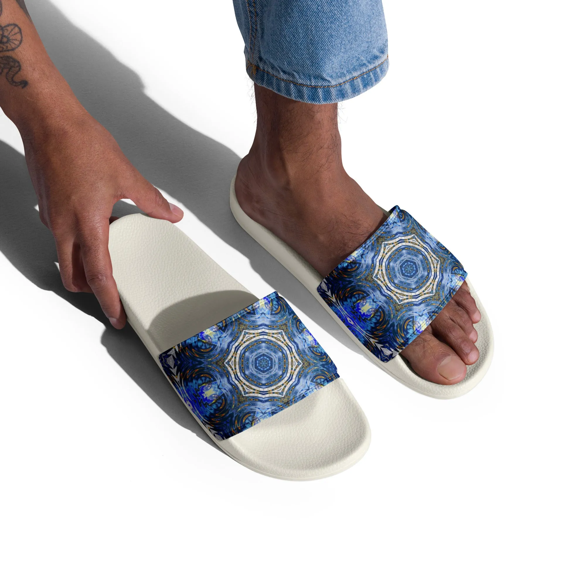 "Whirling Petals" Collection - Designer Men’s slides