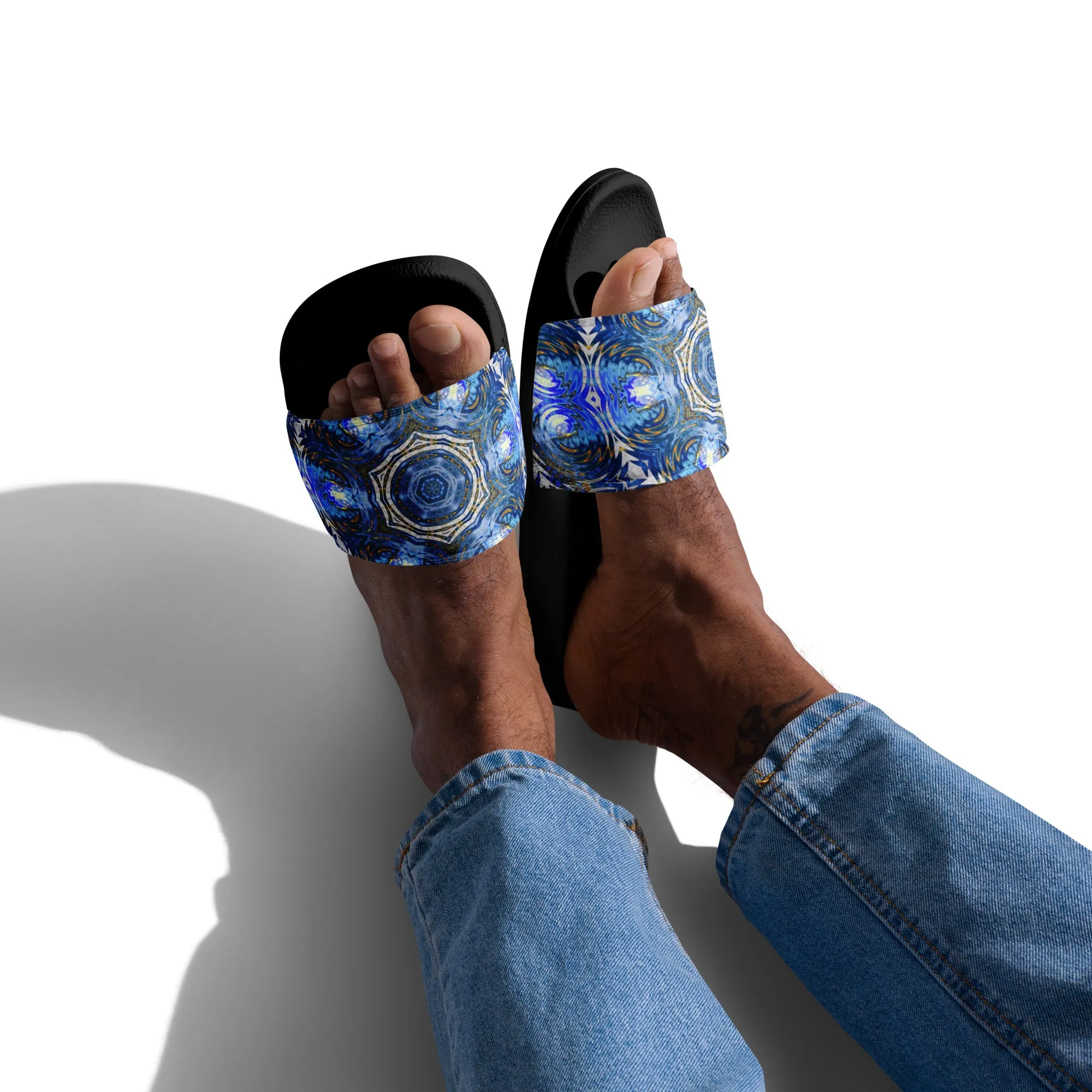 "Whirling Petals" Collection - Designer Men’s slides