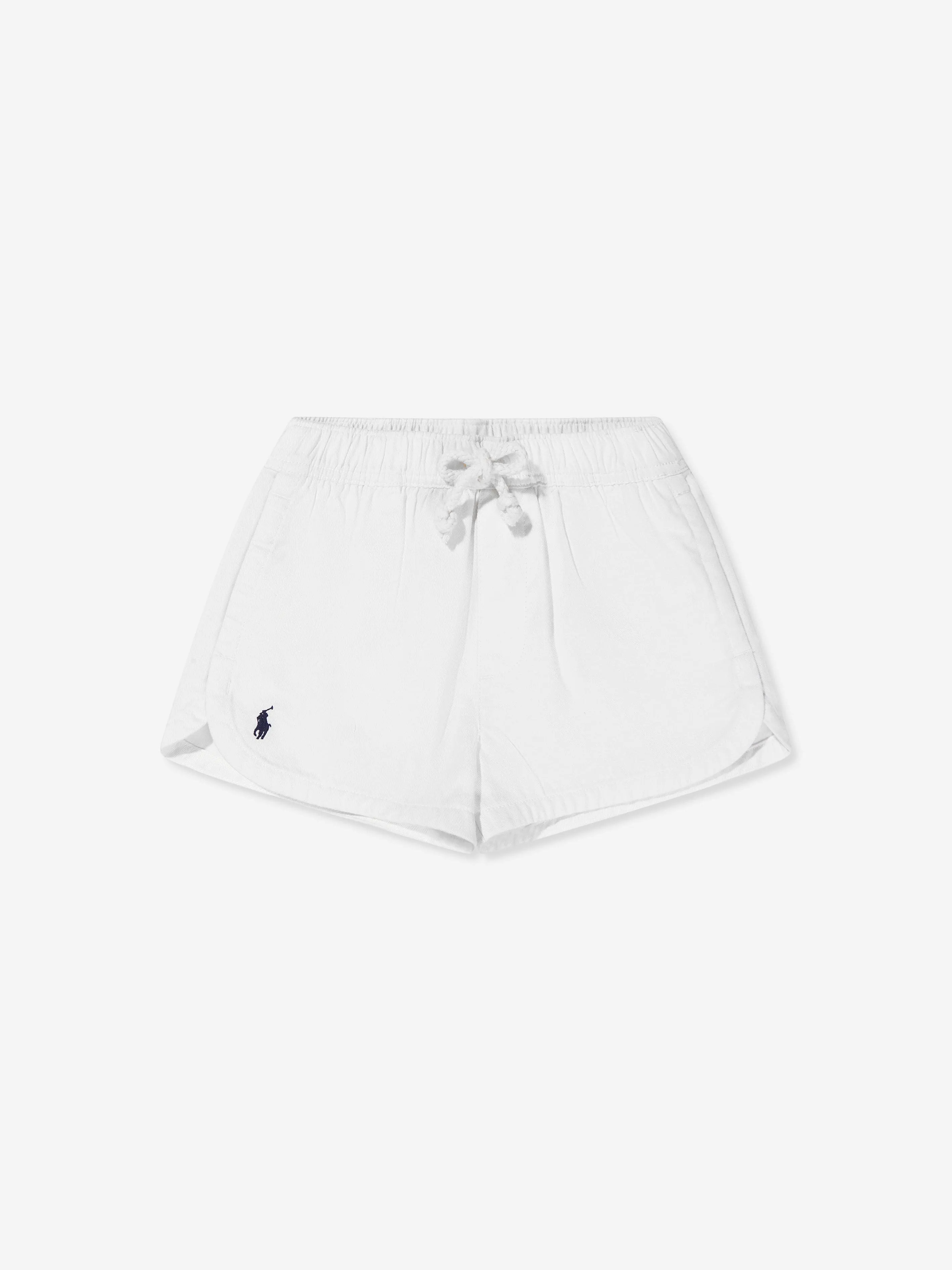 Ralph Lauren Girls Prepster Logo Shorts in Ivory