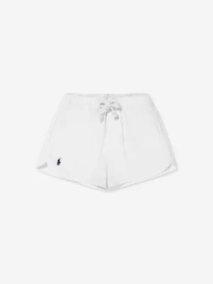 Ralph Lauren Girls Prepster Logo Shorts in Ivory