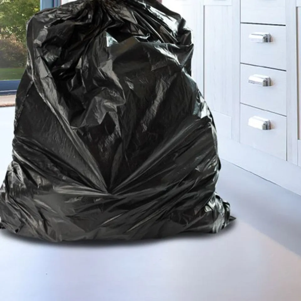 Refuse Bags Plastic Extra Heavy Duty 75x95cm 75microns Black 1000pack Recycable