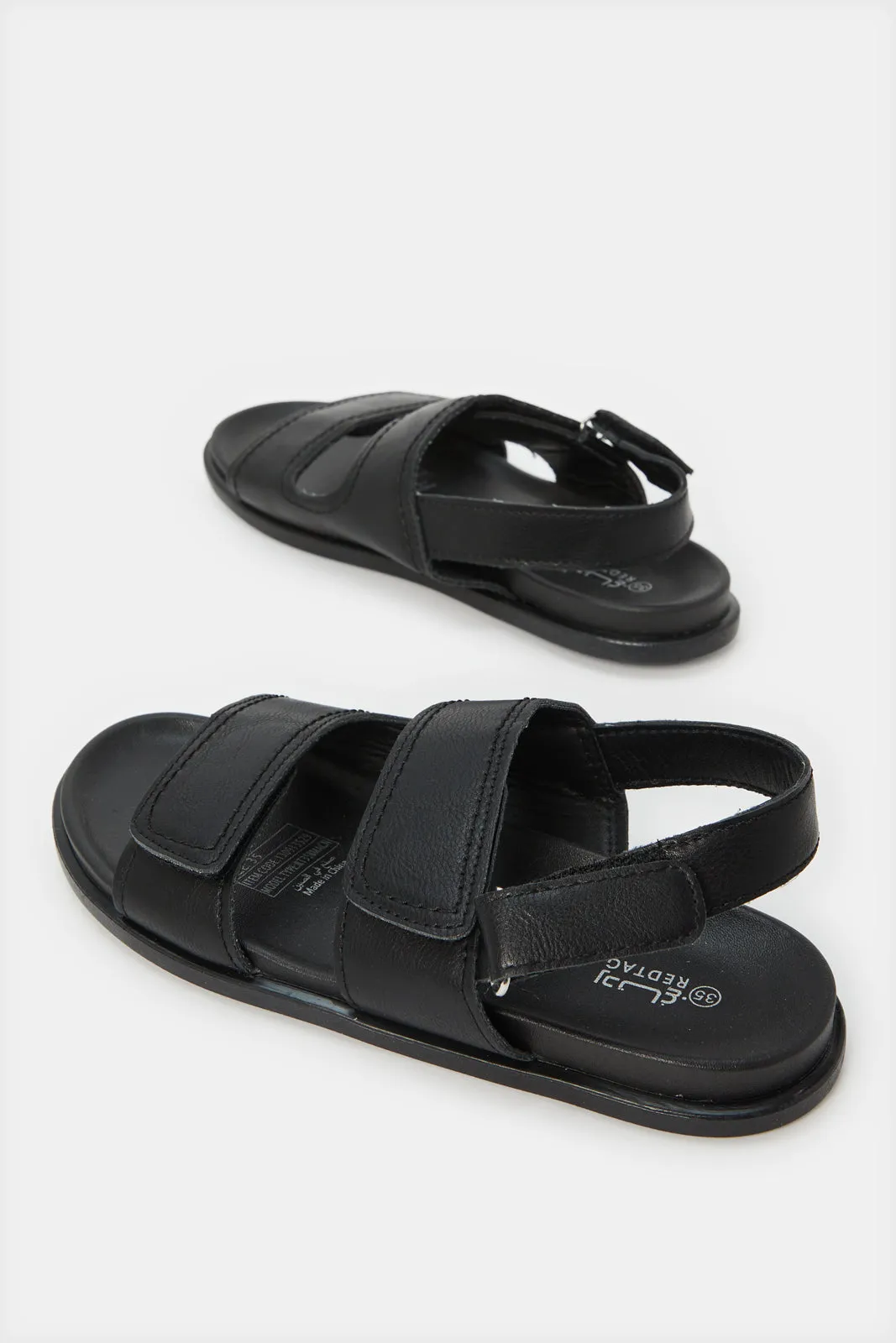 Senior Boys Black Comfort Sandals