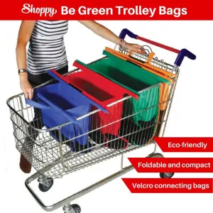 Shoppy Be Green Trolley Shopping Bags (Set of 4)