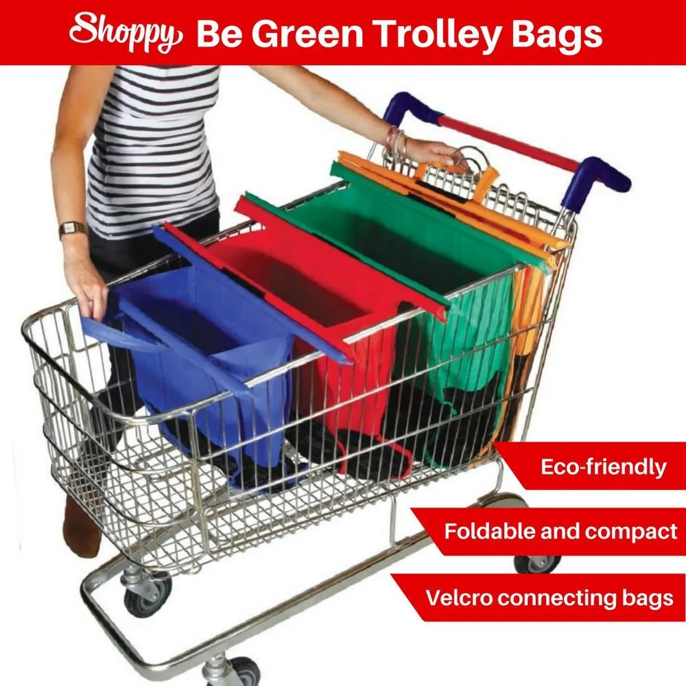 Shoppy Be Green Trolley Shopping Bags (Set of 4)