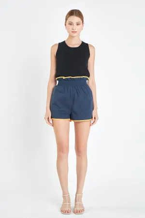 Shorts with Colorblock Binding