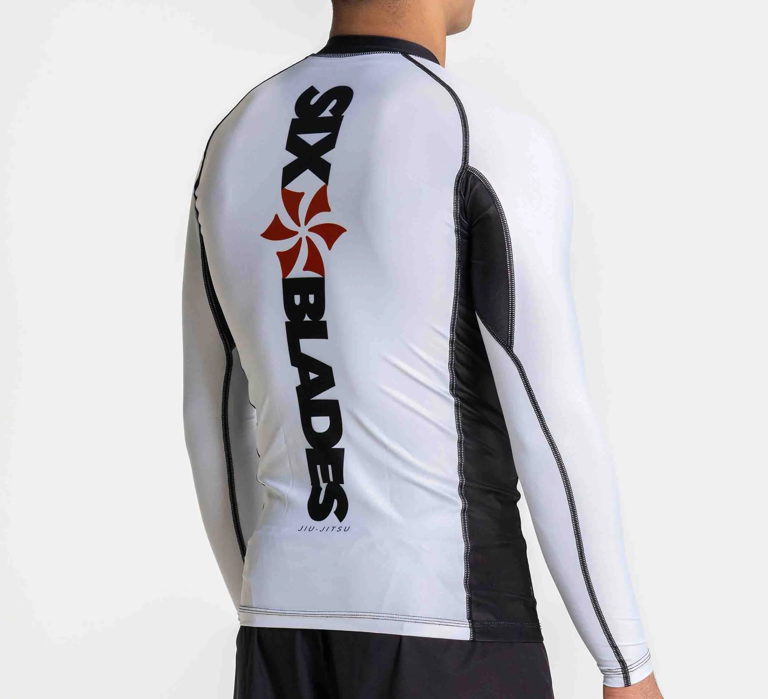 Six Blades Long Sleeve Rashguard White