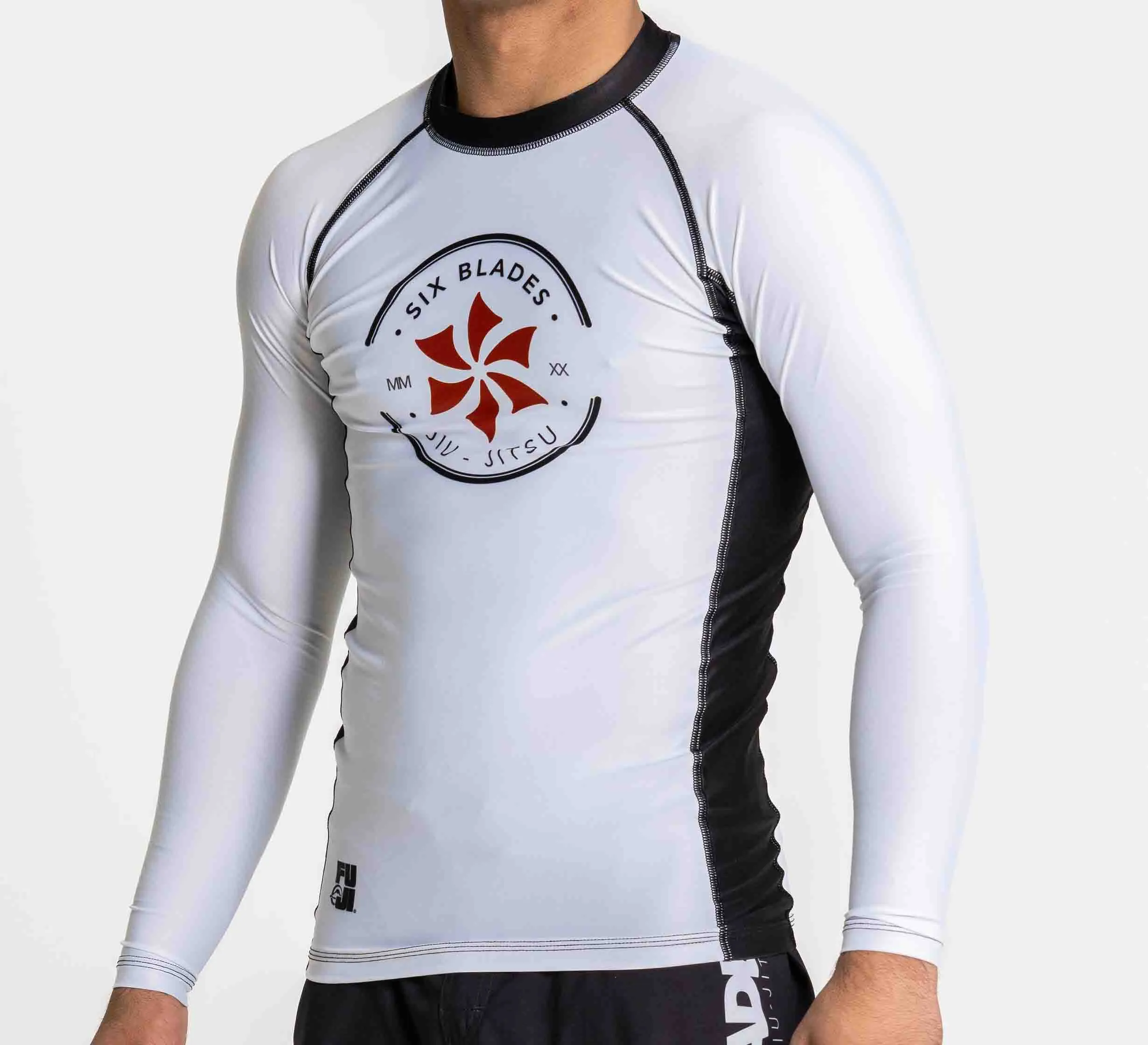 Six Blades Long Sleeve Rashguard White