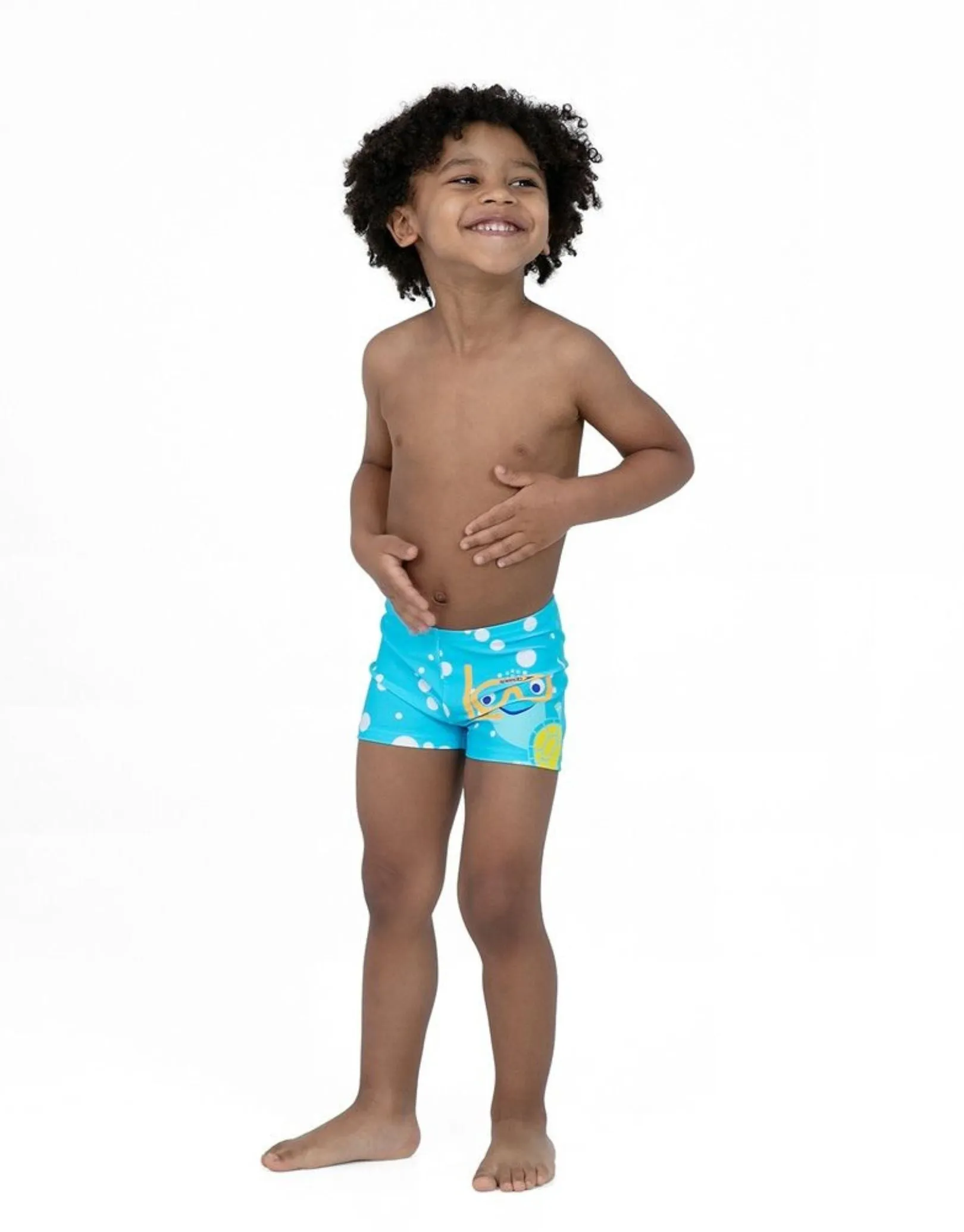 Speedo Tots Boys Tommy Turtle Placement Aquashorts - Aqua Blue