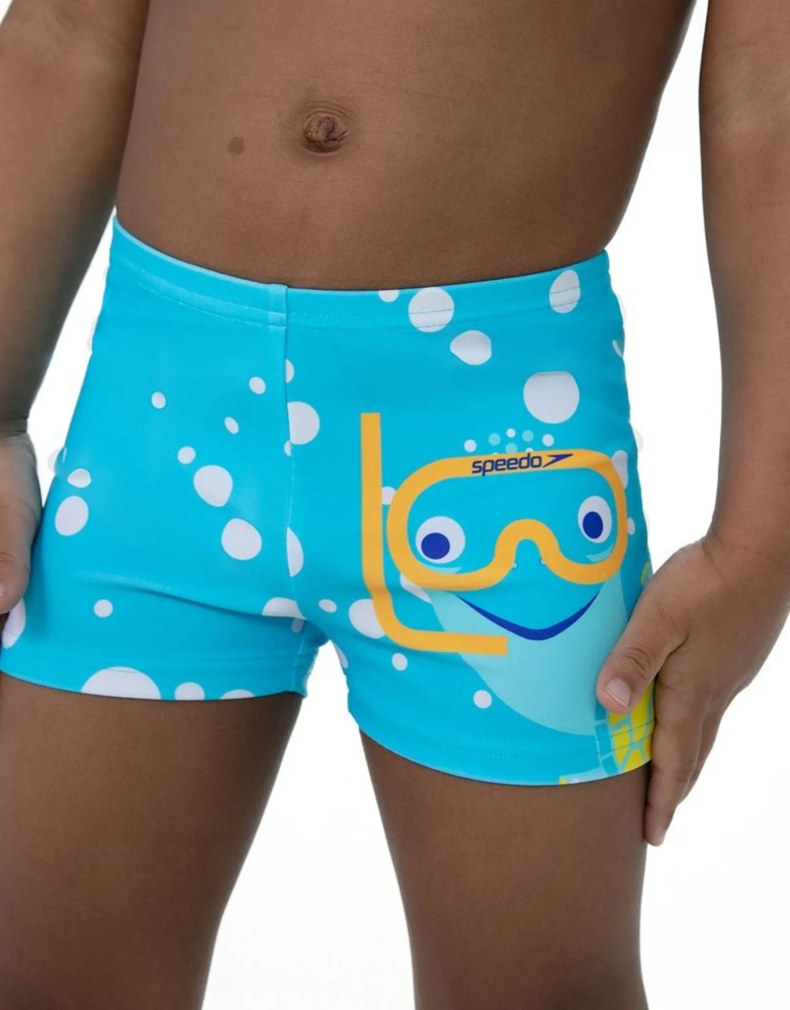 Speedo Tots Boys Tommy Turtle Placement Aquashorts - Aqua Blue