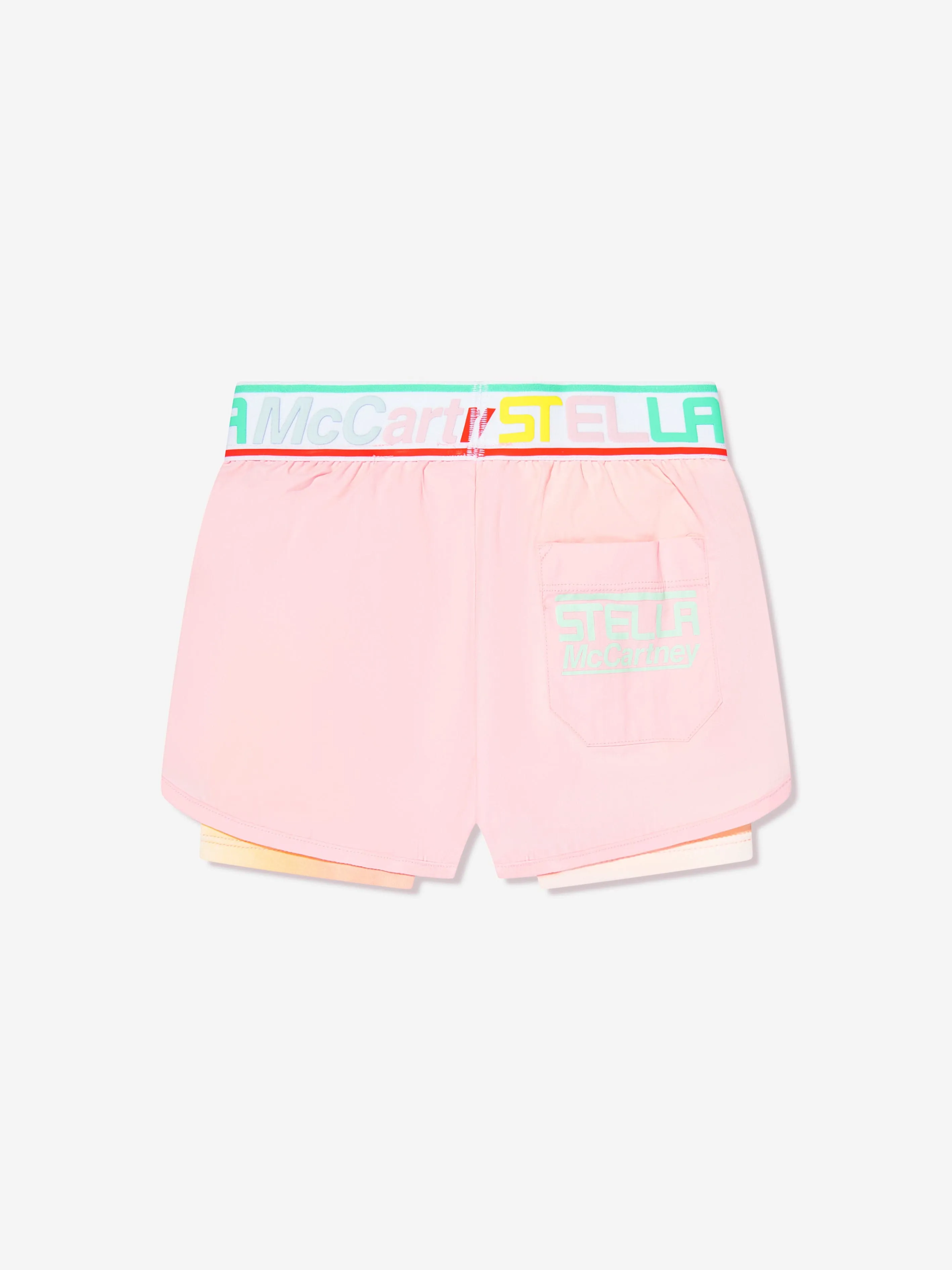 Stella McCartney Girls Layered Sports Shorts in Pink