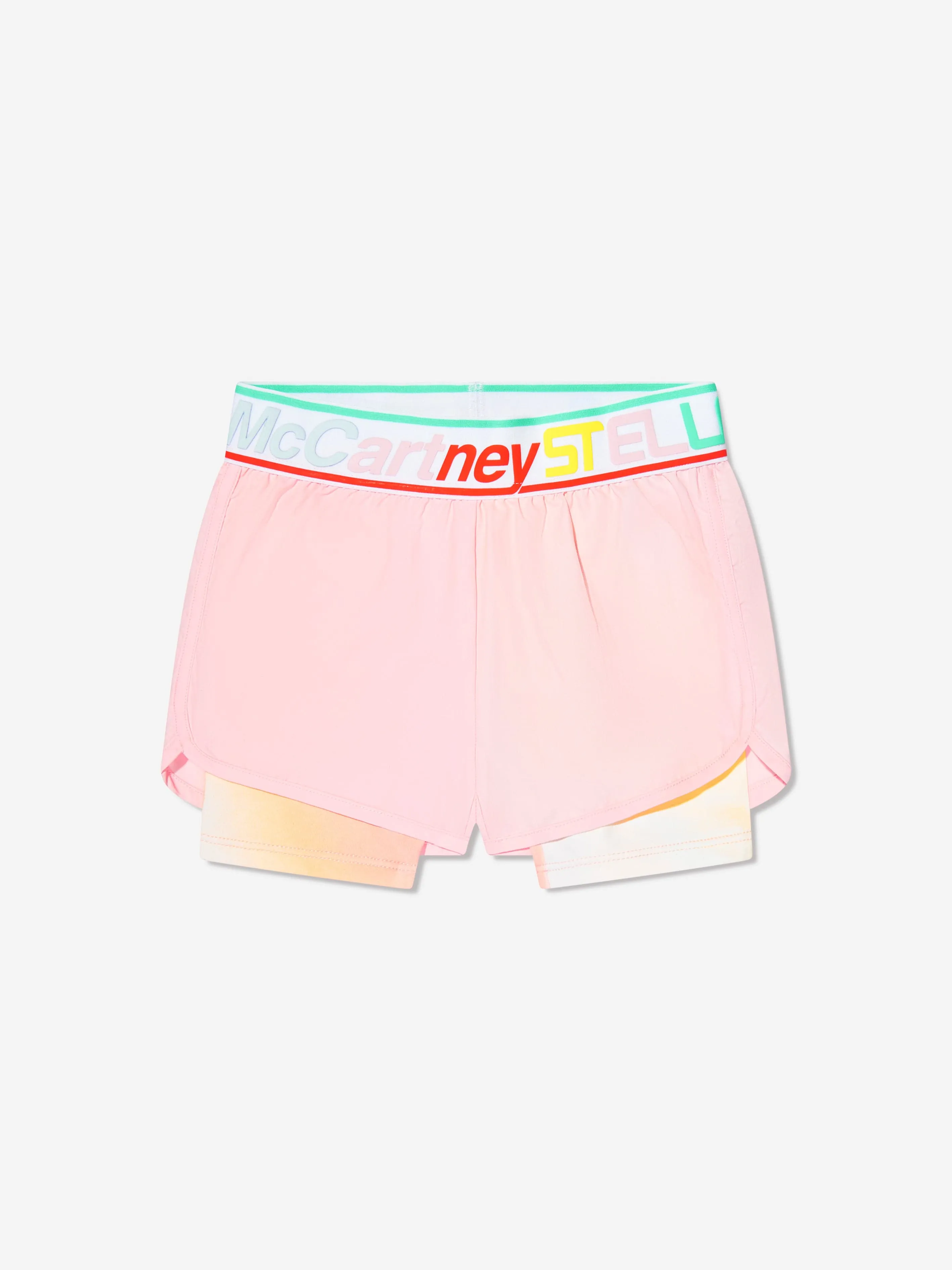 Stella McCartney Girls Layered Sports Shorts in Pink